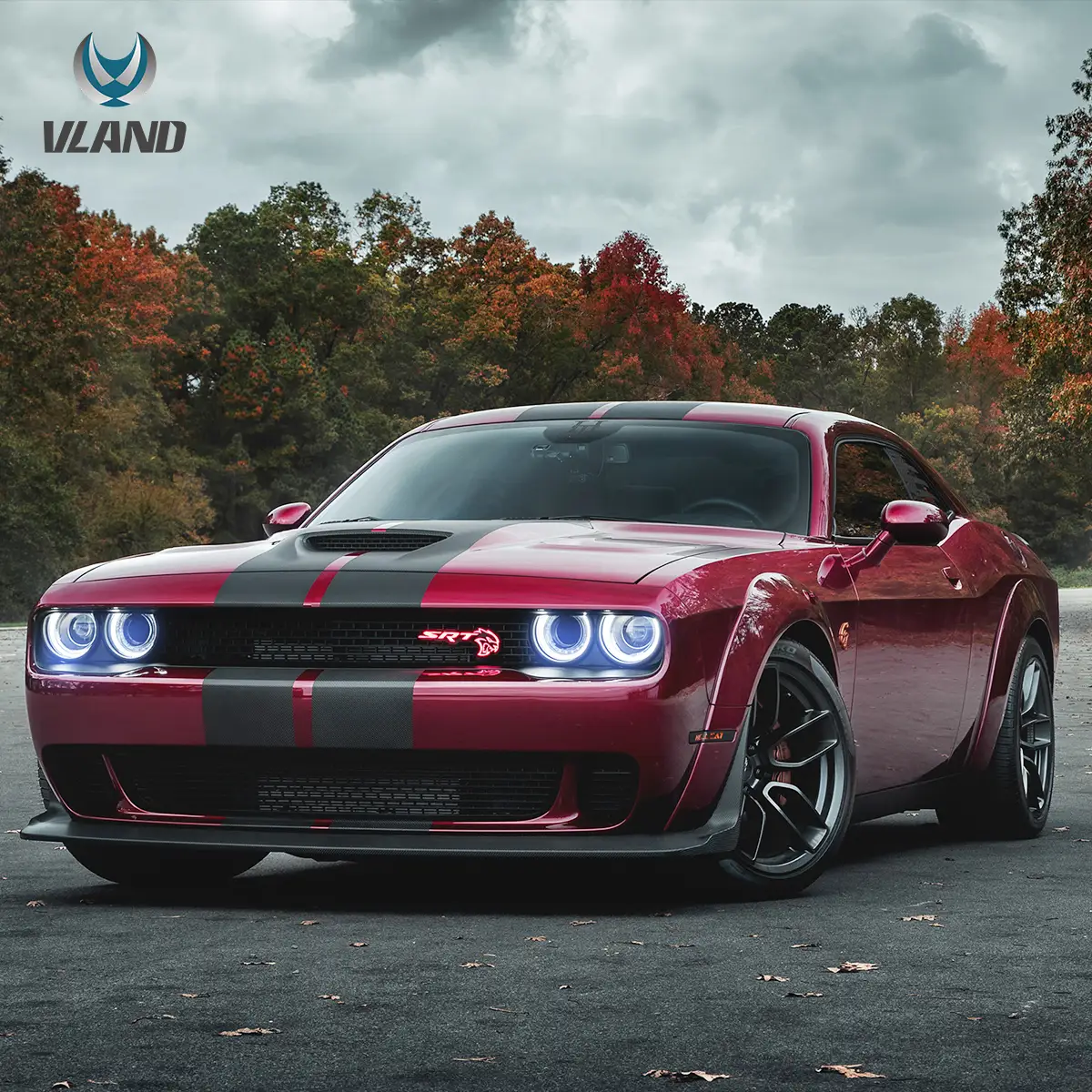 15-24 Dodge Challenger Vland RGB Dual Beam Projector Headlights Black [E-mark] - Image 8
