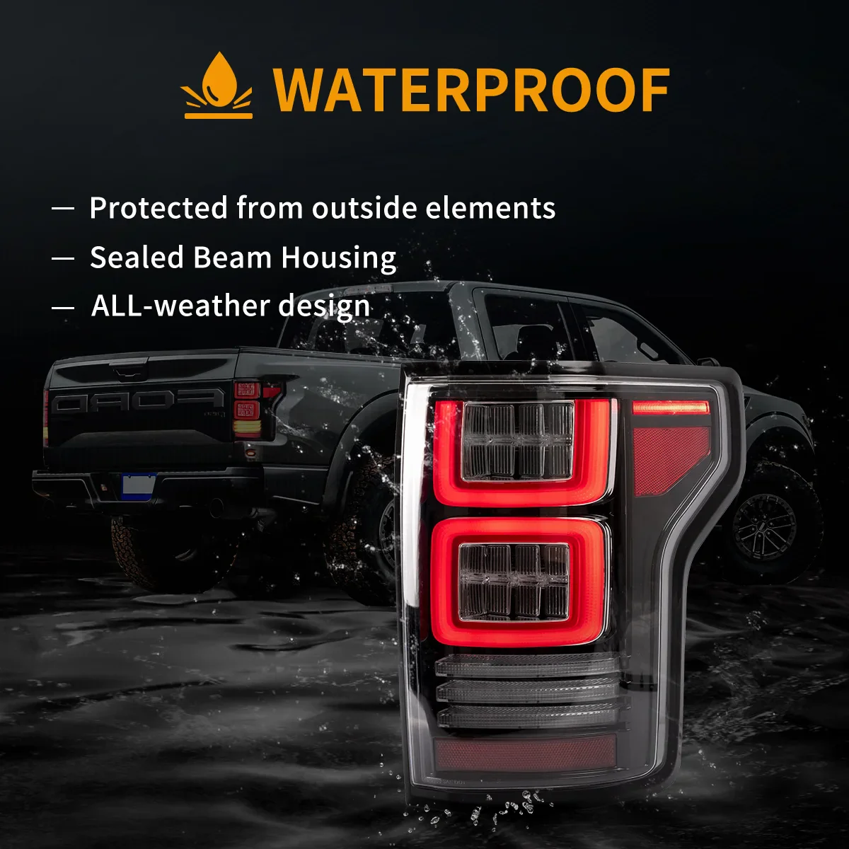15-20 Ford F150 13th Gen Vland LED Tail Lights With Amber Sequential Turn Signal - Image 12