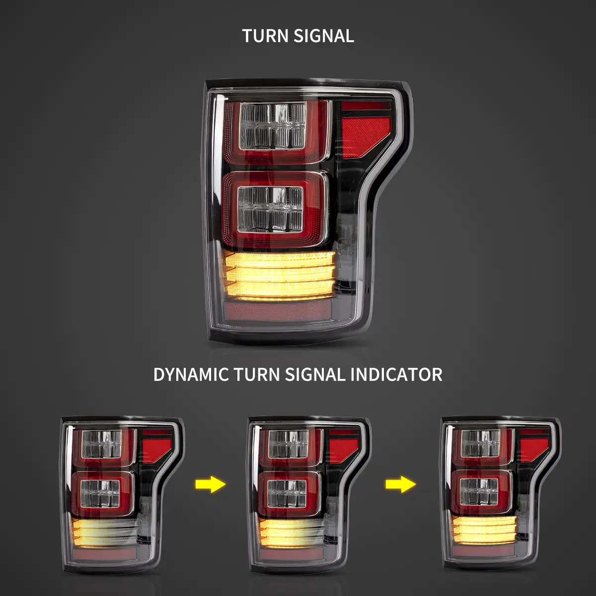 15-20 Ford F150 13th Gen Vland LED Tail Lights With Amber Sequential Turn Signal - Image 4