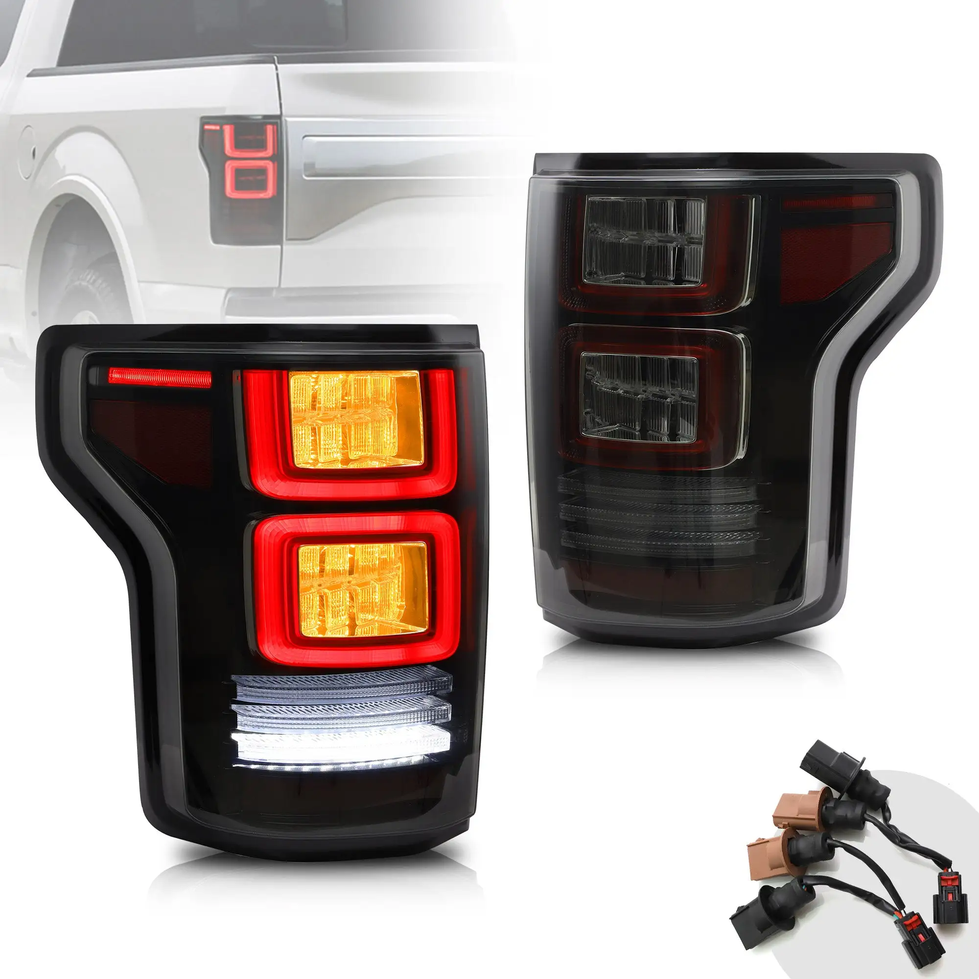 15-20 Ford F150 13th Gen Vland LED Tail Lights With Amber Sequential Turn Signal - Image 5