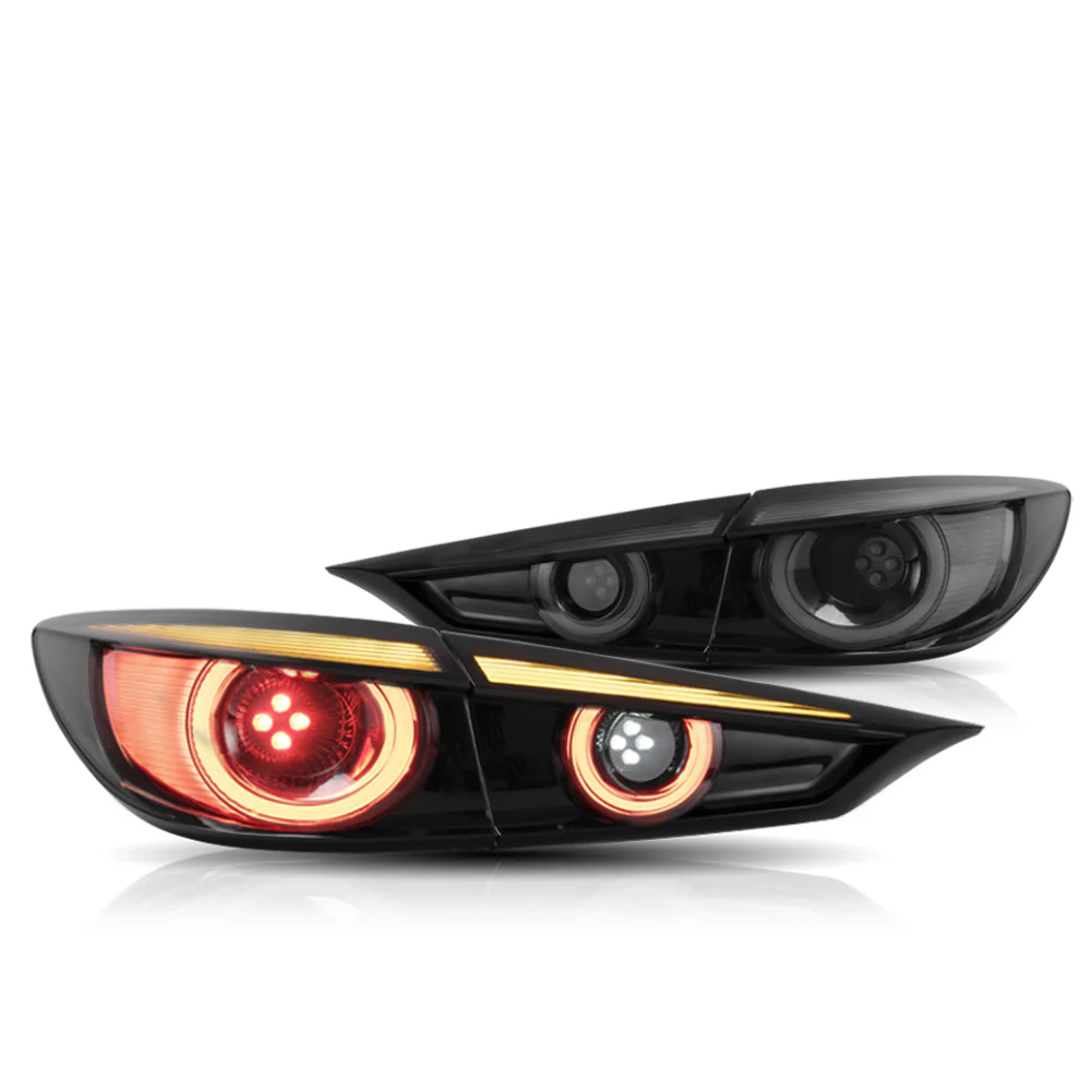Vland Carlamp Full LED Tail Lights for Mazda 3 Axela Sedan 2014-2018 (Sequential Turn Signals w/ Dynamic Welcome Lighting)