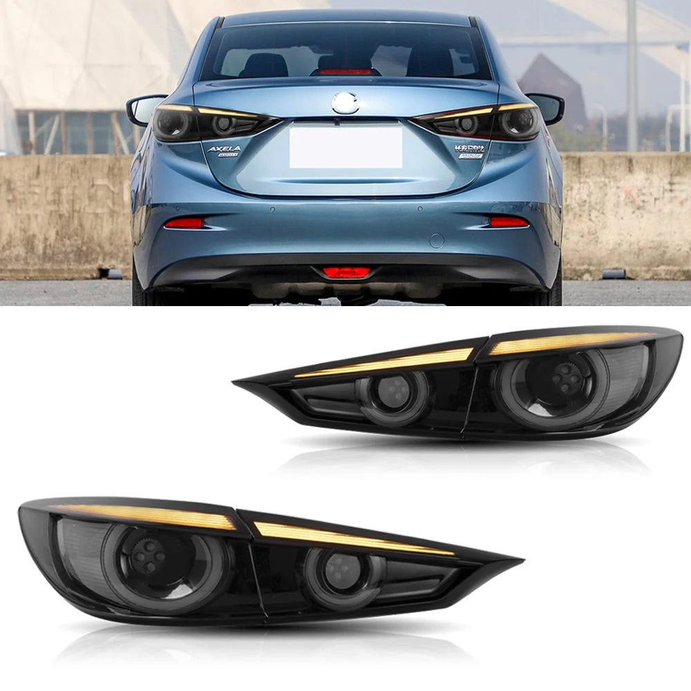 Vland Carlamp Full LED Tail Lights for Mazda 3 Axela Sedan 2014-2018 (Sequential Turn Signals w/ Dynamic Welcome Lighting) - Image 8