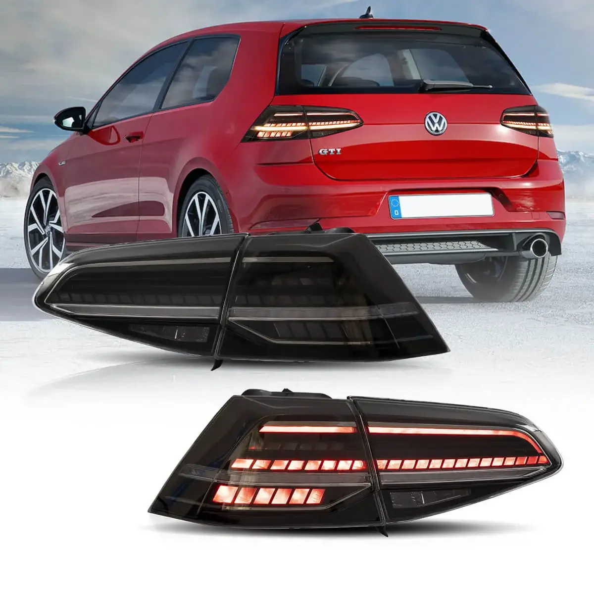 13-21 VW Golf MK7 MK7.5 Hatchback Vland LED Tail Lights [E-mark] - Image 4