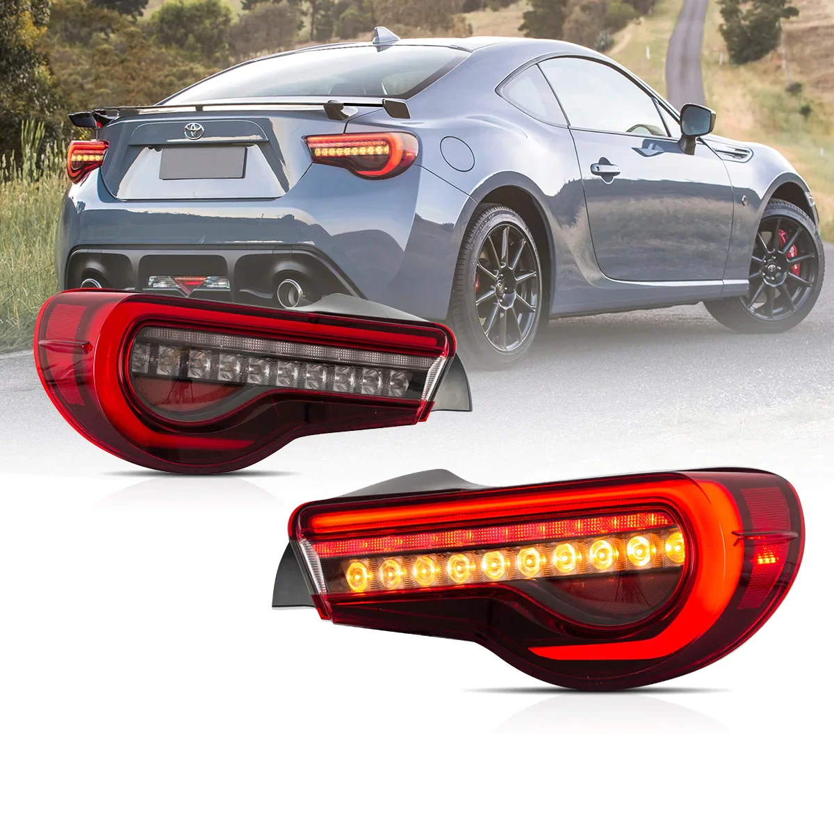 12-20 Toyota 86 GT86 13-20 Subaru BRZ 13-20 Scion FR-S Full LED Tail Lights w/ Sequential Indicators Turn-Vland - Image 5