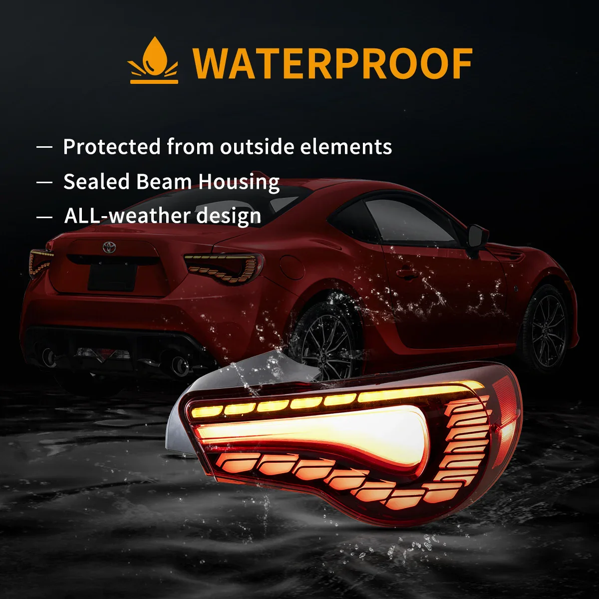 12-20 Toyota 86 GT86 FT86 13-20 Subaru BRZ 13-20 Scion FR-S Vland LED Tail Lights With Sequential Turn Signal [Dragon Style] - Image 9