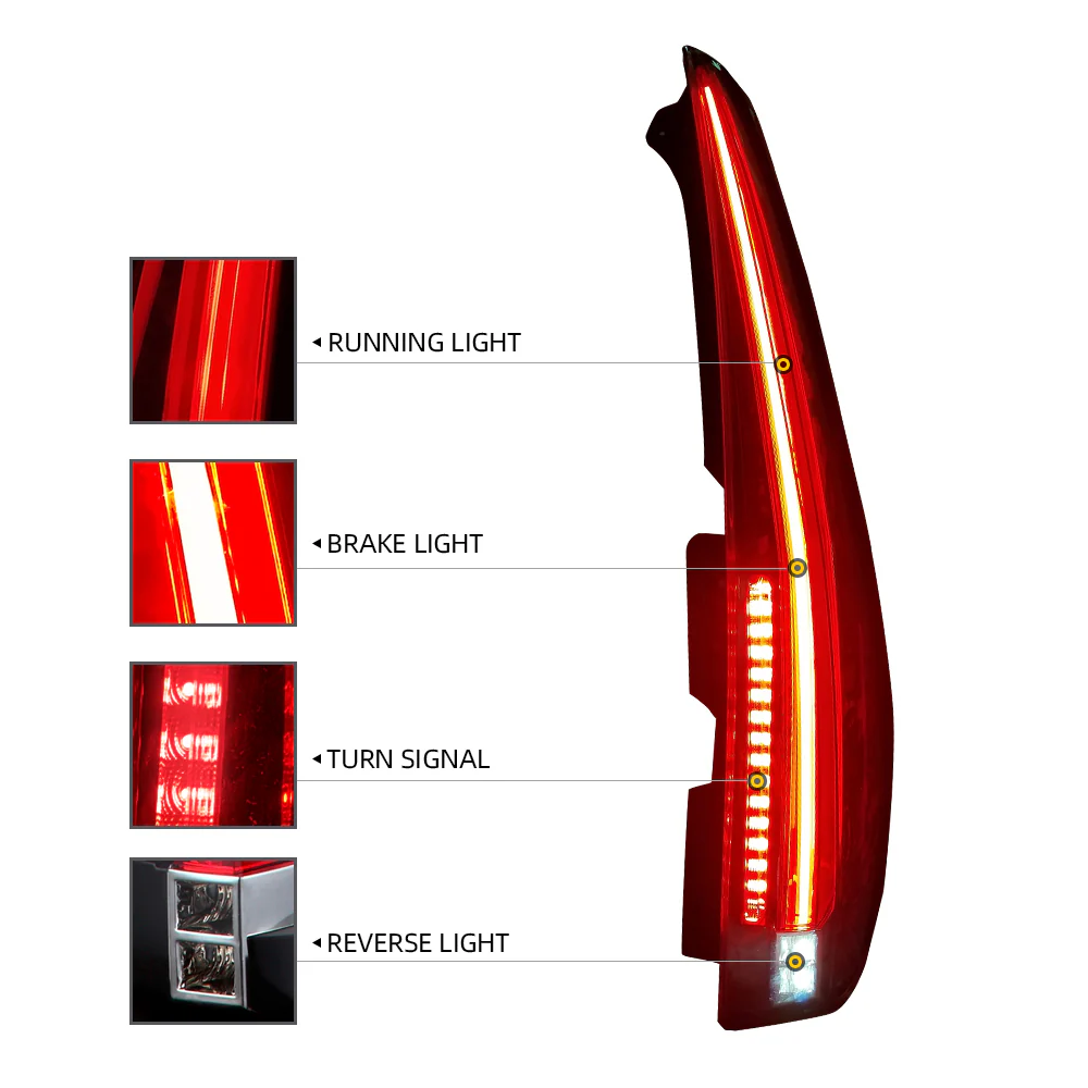 Vland Carlamp LED Tail Lights For 2007-2014 Cadillac Escalade - Image 8