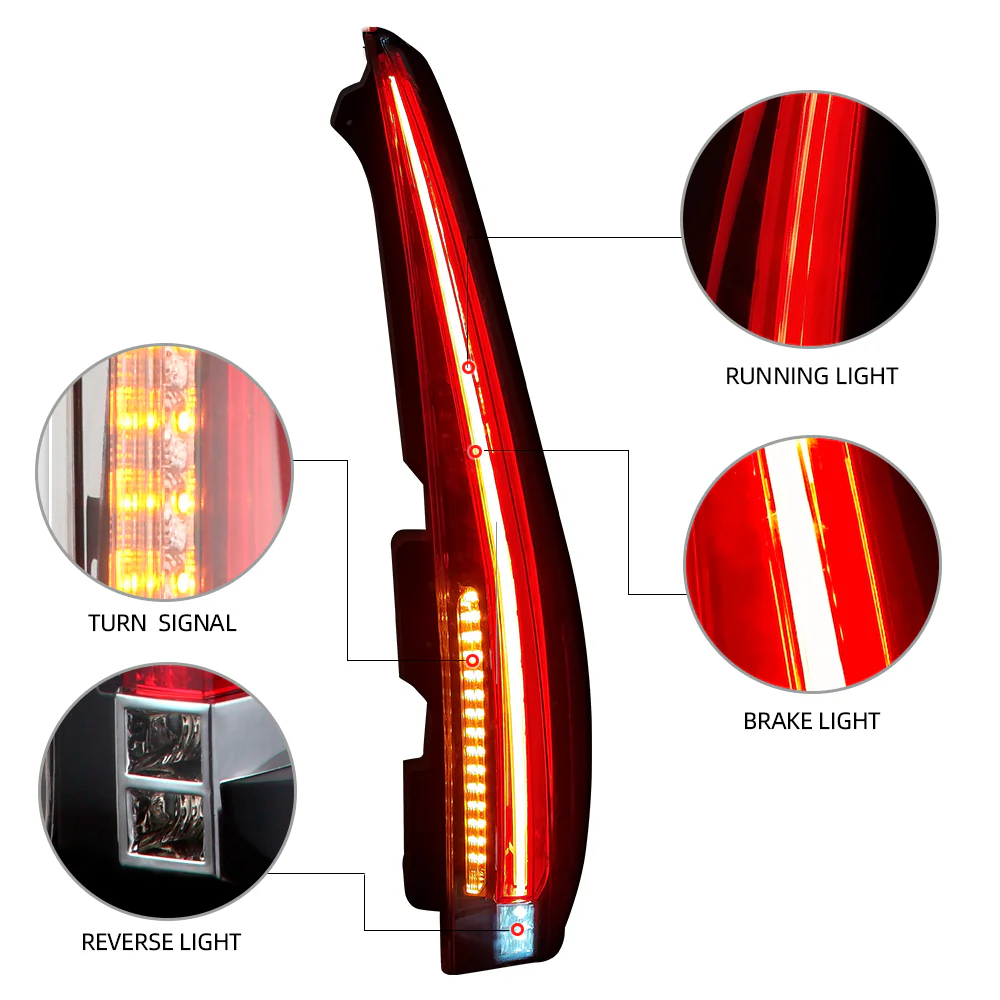 Vland Carlamp LED Tail Lights For 2007-2014 GMC Yukon & Chevy Tahoe/Suburban - Image 8