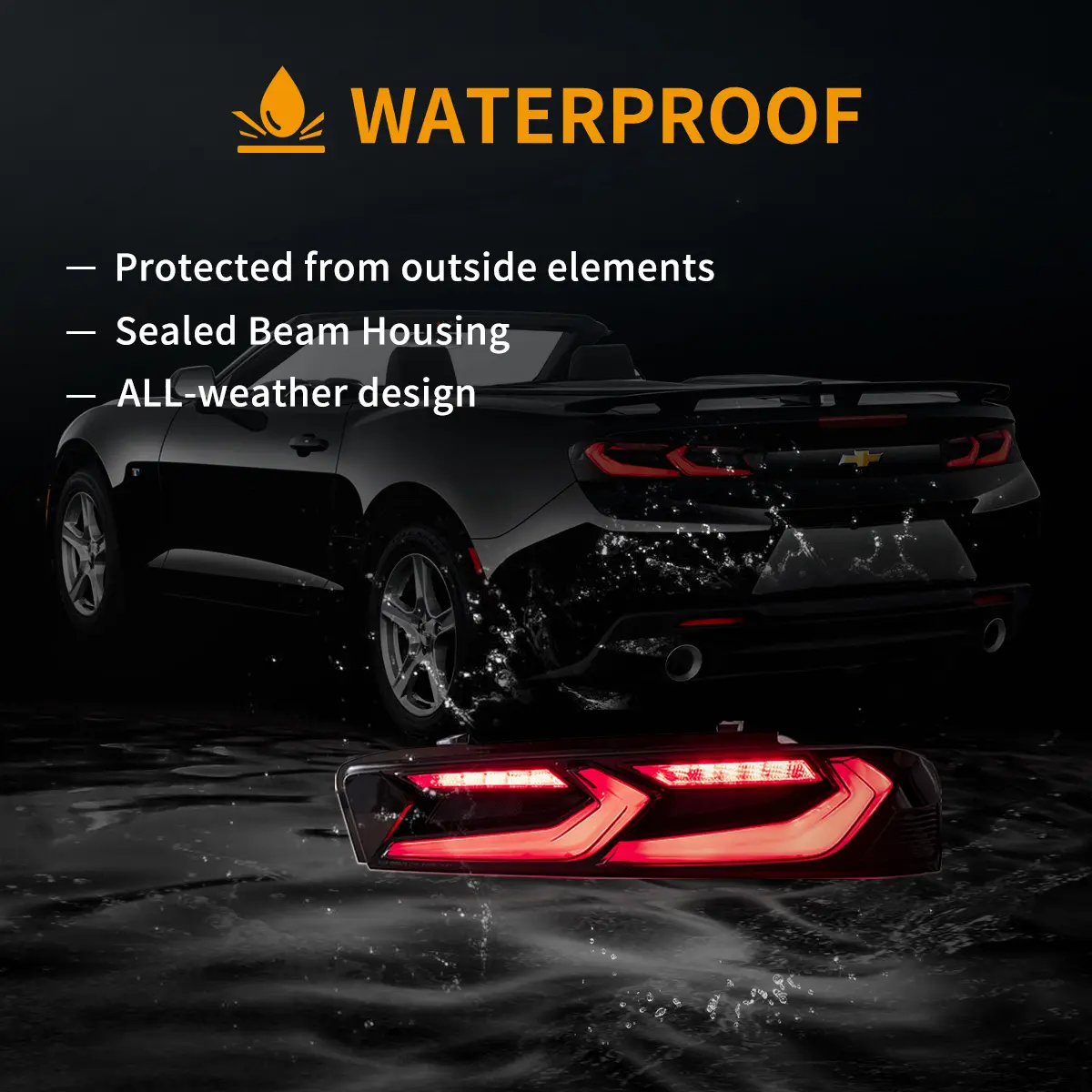 VLAND Tail Lights Fit for 2016-2018 Chevrolet Camaro With amber turn signal - Image 13