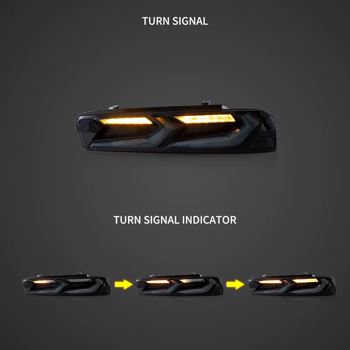 VLAND Tail Lights Fit for 2016-2018 Chevrolet Camaro With amber turn signal - Image 3