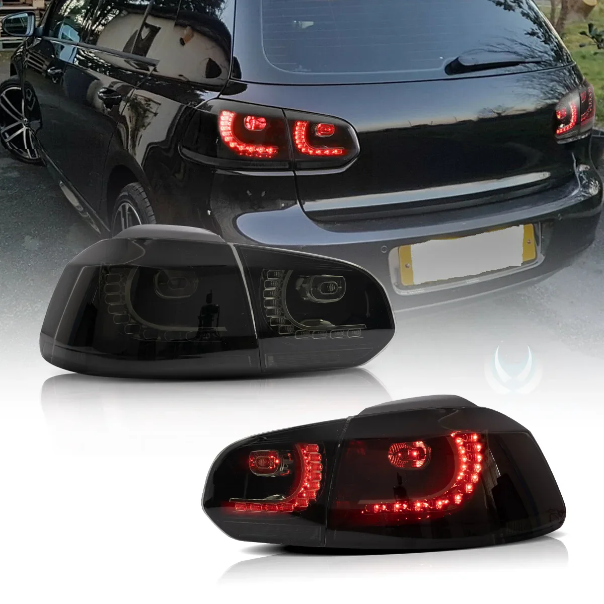 08-12 VW Golf Mk6 Vland LED Aftermarket Tail Lights With Amber Sequential Turn Signal [E-mark] - Image 6