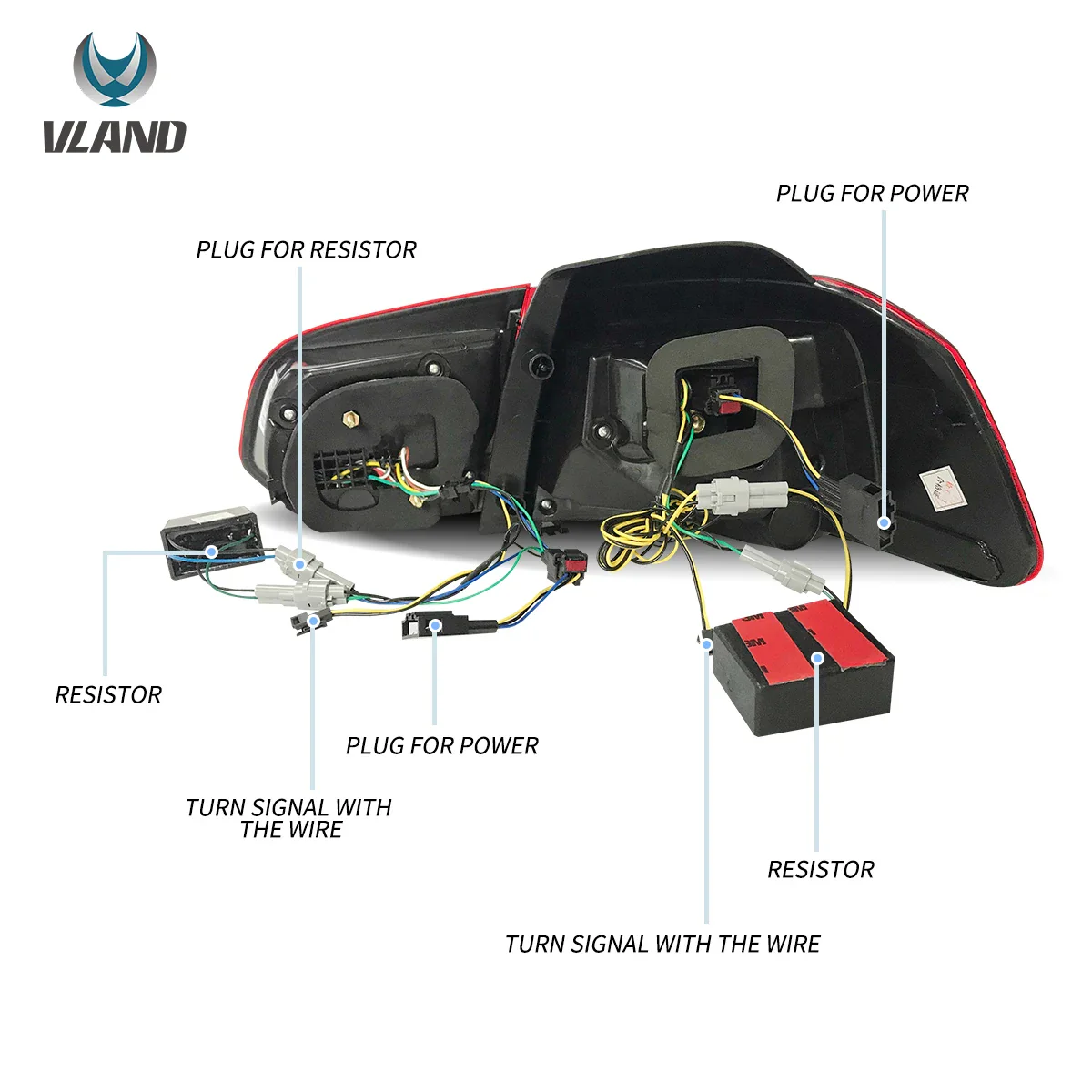 08-12 VW Golf Mk6 Vland LED Aftermarket Tail Lights With Amber Sequential Turn Signal [E-mark] - Image 9
