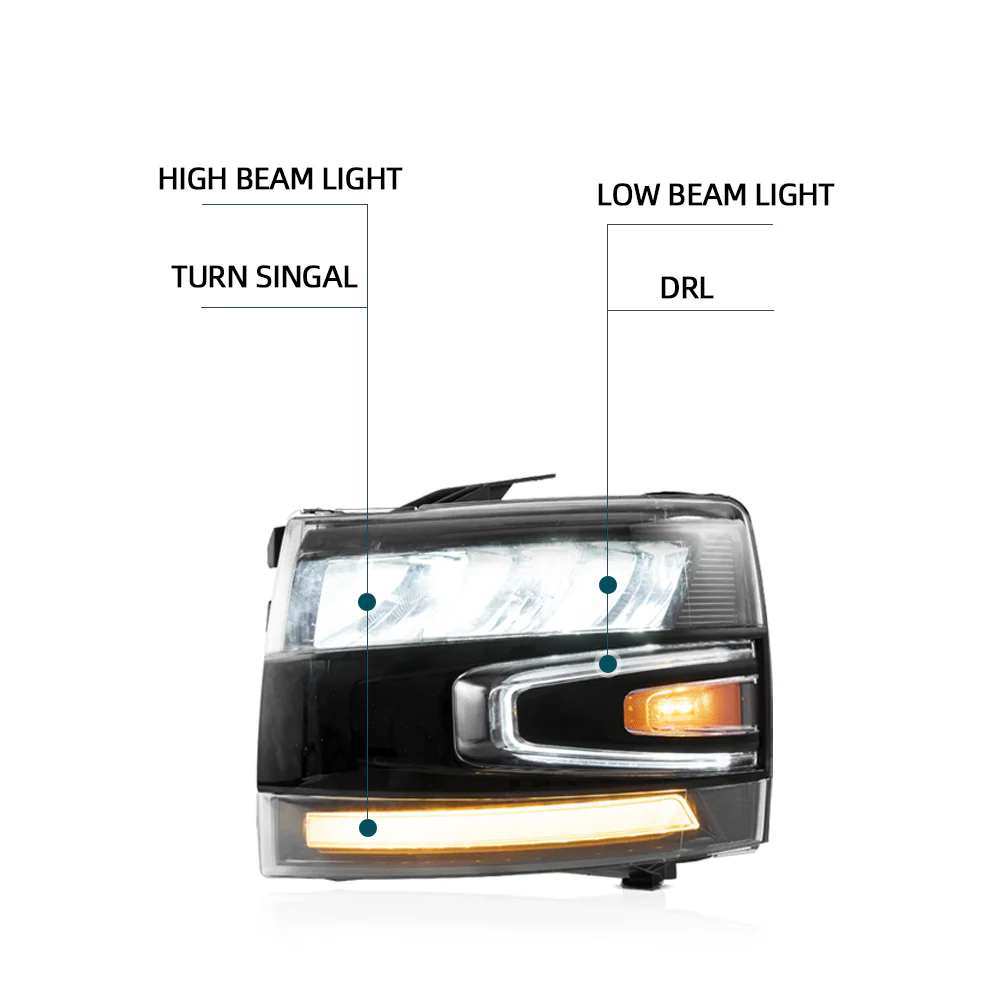 Vland Carlamp LED Headlights Fit For 2007-2014 Silverado 1500 2500 HD 3500 HD - Image 5