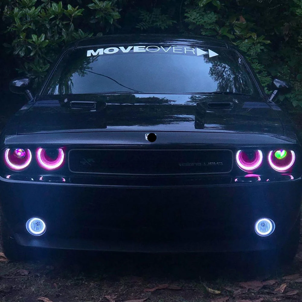 08-14 Dodge Challenger Vland RGB Style Dual Beam Projector Headlights Black - Image 6