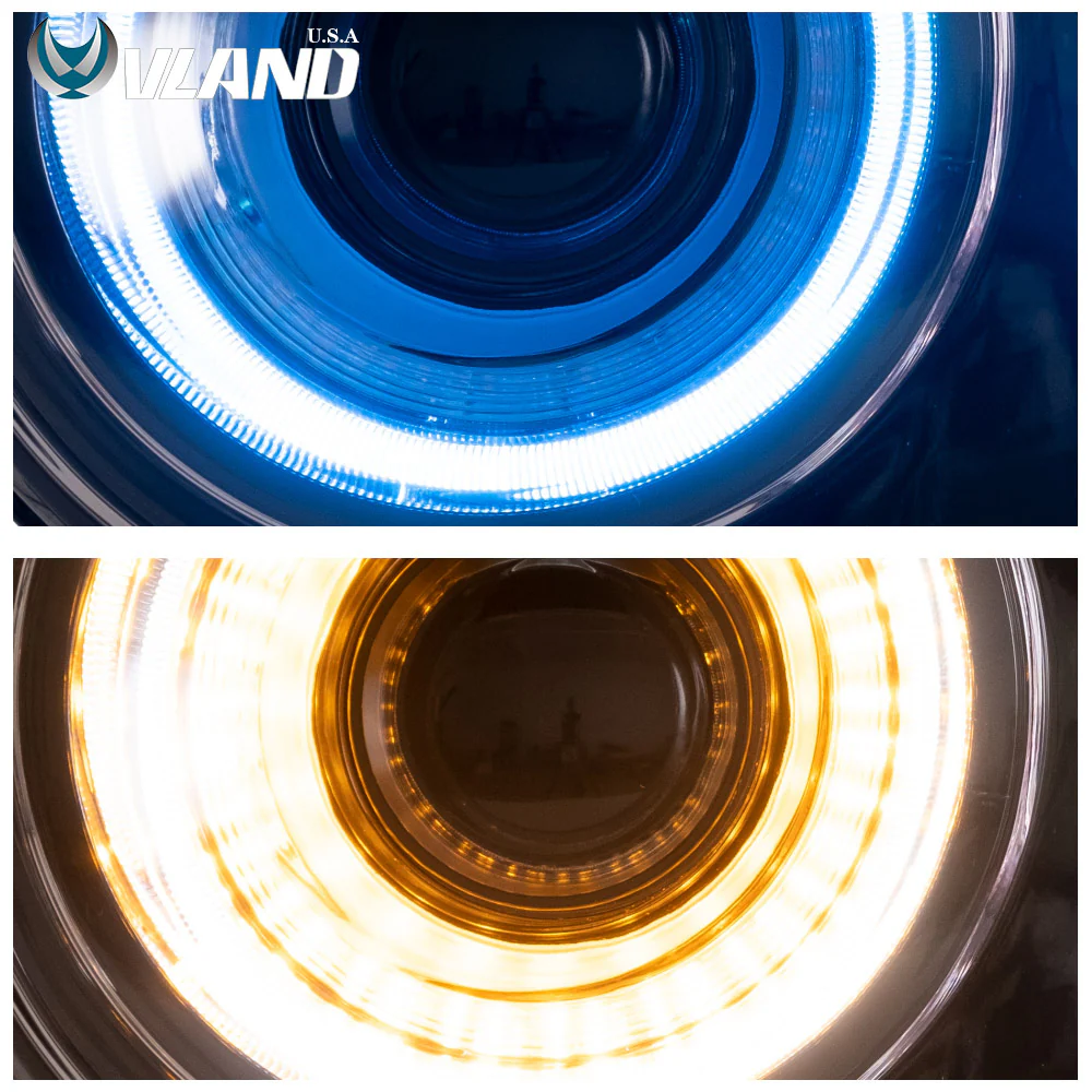 08-14 Dodge Challenger Vland RGB Style Dual Beam Projector Headlights Black - Image 7