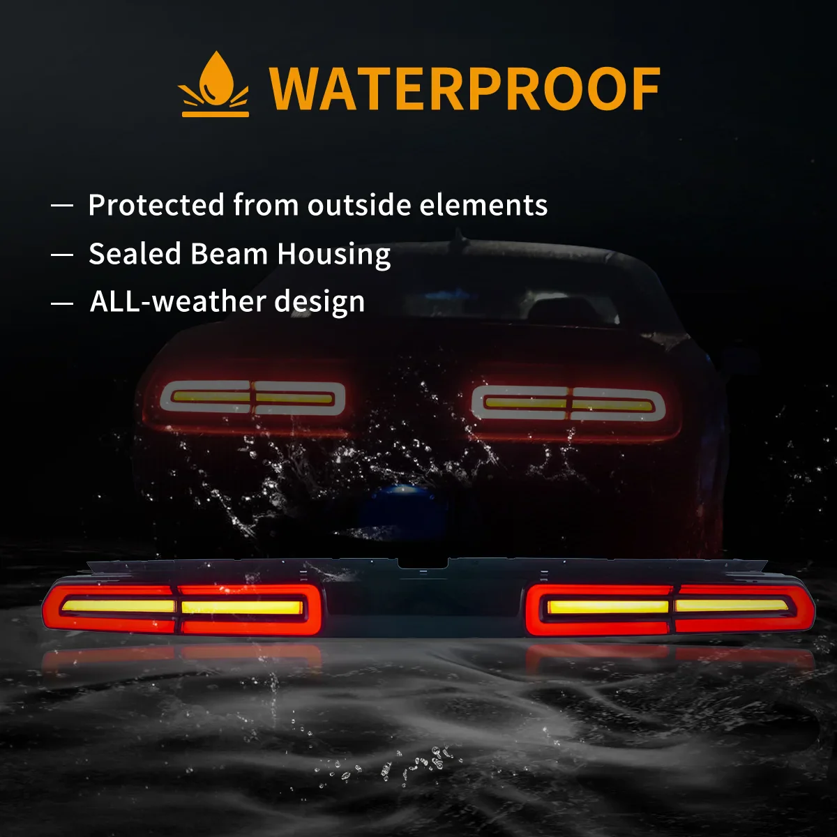 08-14 Dodge Challenger 3th Gen (LC) Pre-Facelift Vland Tail Lights With Amber Sequential Turn Signal - Image 12