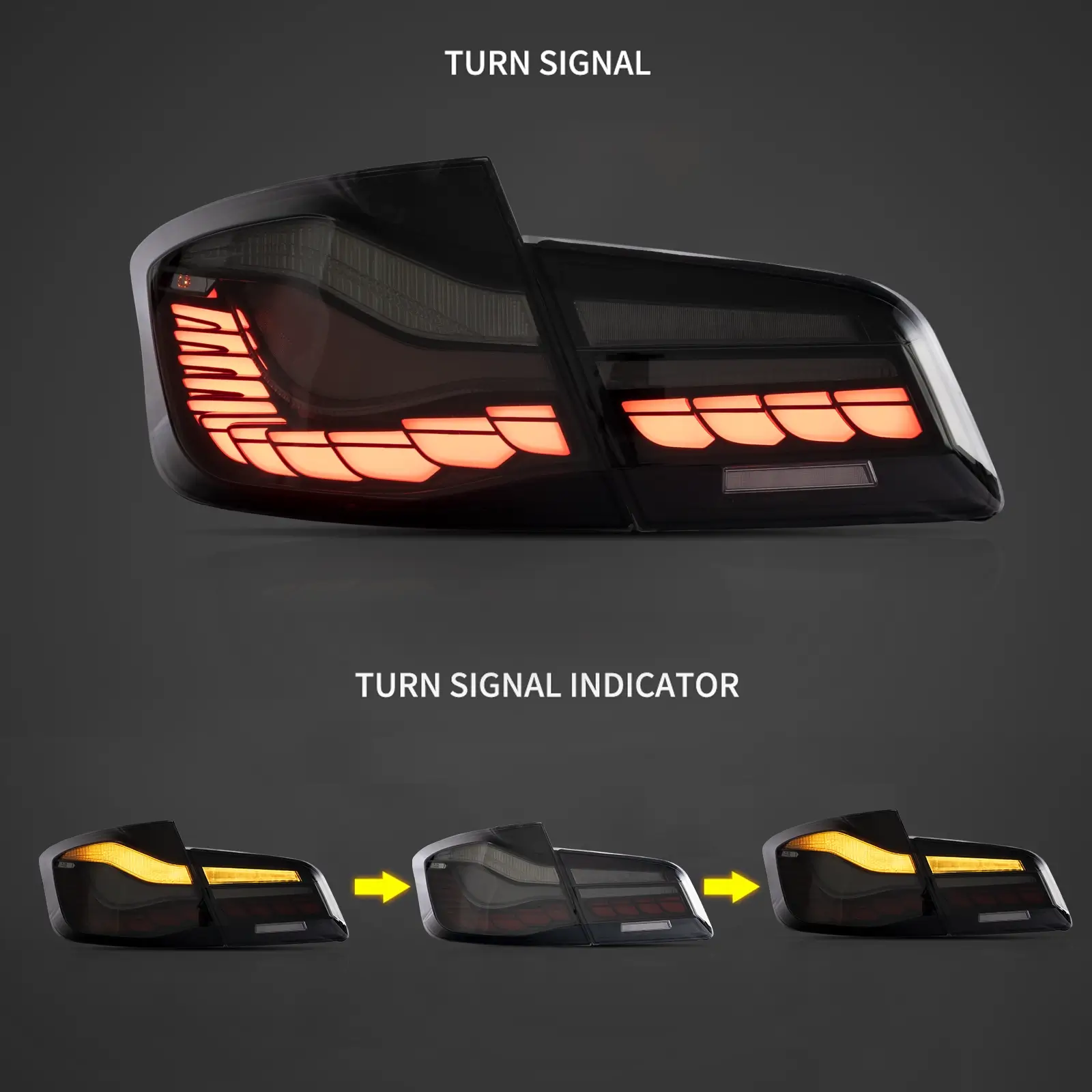 11-17 BMW 5 Series M5 6th Gen (F10 F18) Vland OLED Tail Lights With Dynamic Welcome Lighting CS Style [E-mark] - Image 3