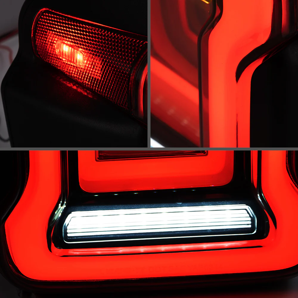 Vland Carlamp Tail Lights for Jeep Wrangler 2018-2021 with Dynamic Animation and Dual Reverse Lights ( Not Fit JK)  Smoked Lens - Image 12
