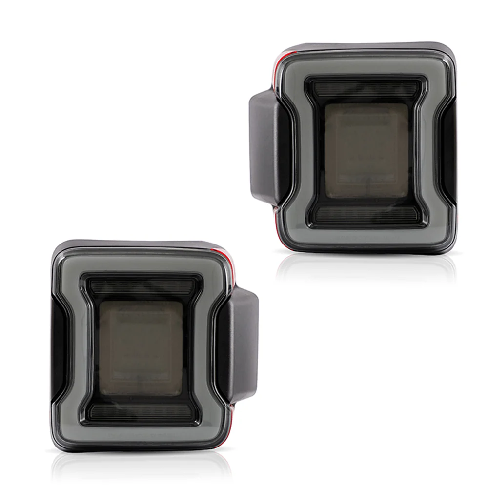 Vland Carlamp Tail Lights for Jeep Wrangler 2018-2021 with Dynamic Animation and Dual Reverse Lights ( Not Fit JK)  Smoked Lens - Image 4