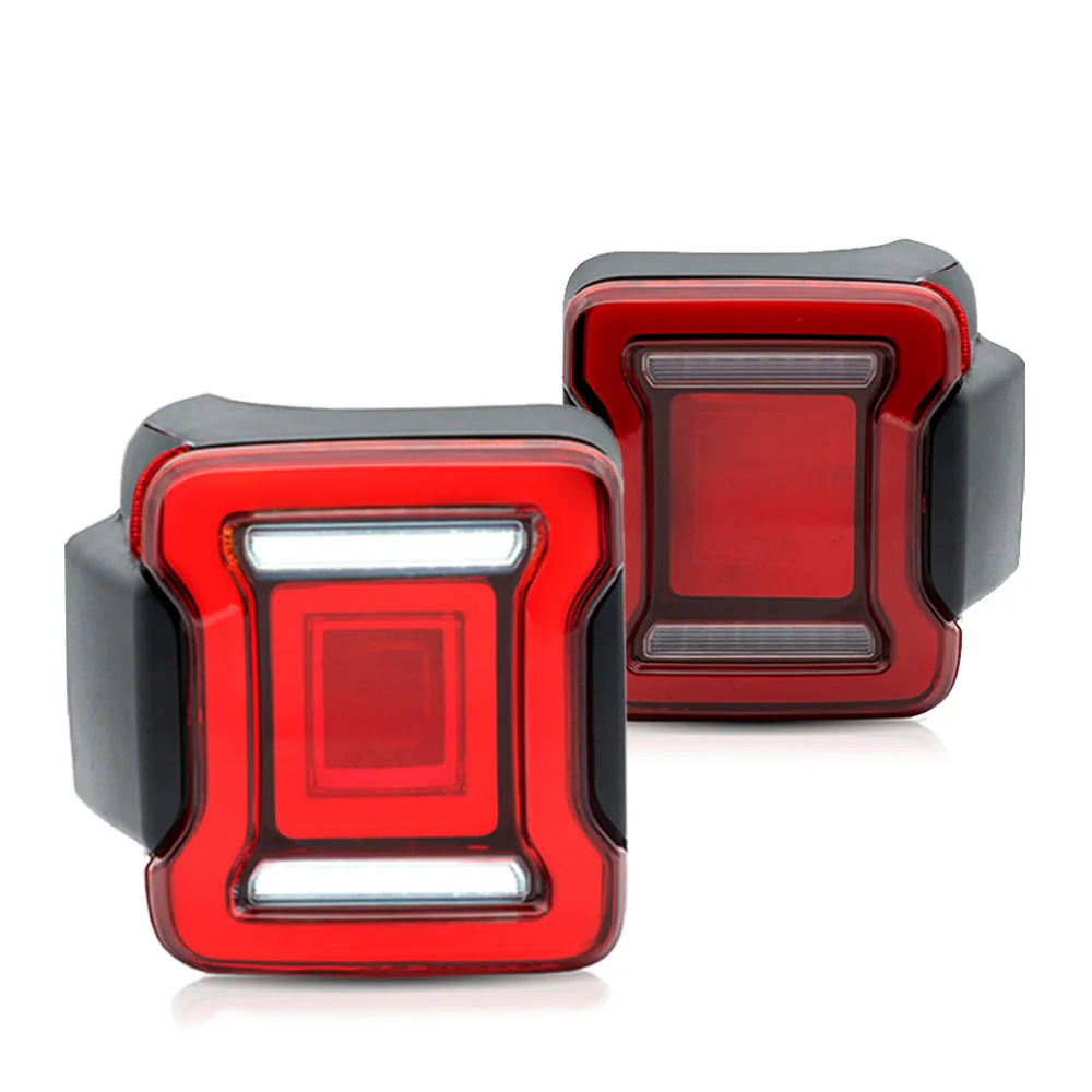 Vland Carlamp Tail Lights for Jeep Wrangler 2018-2021 with Dynamic Animation and Dual Reverse Lights ( Not Fit JK)  Smoked Lens - Image 6