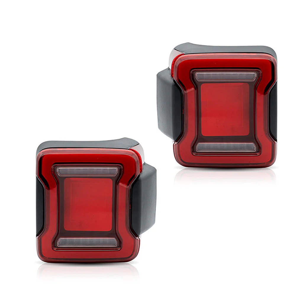 Vland Carlamp Tail Lights for Jeep Wrangler 2018-2021 with Dynamic Animation and Dual Reverse Lights ( Not Fit JK)  Smoked Lens - Image 7