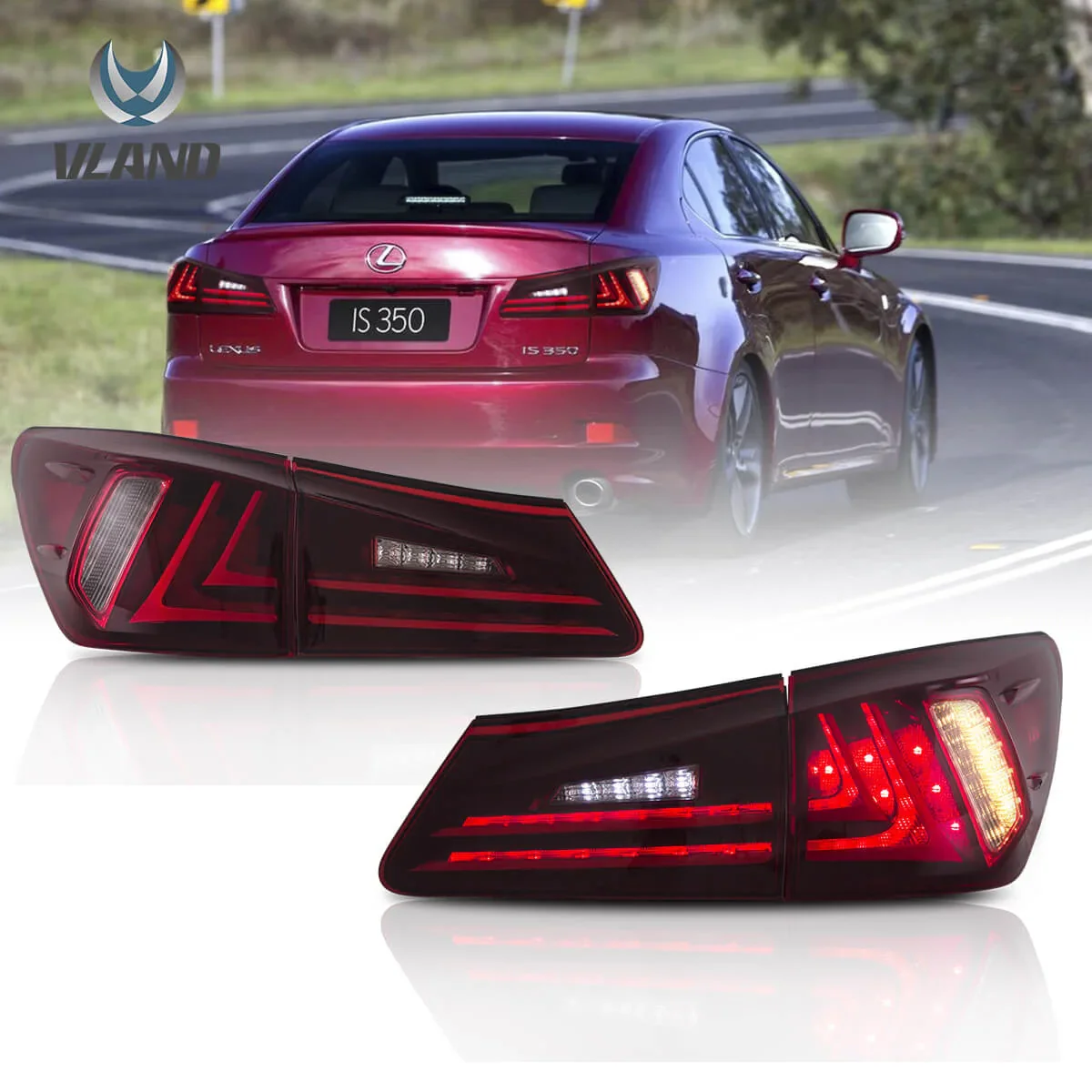 Vland Carlamp LED Tail Lights For Lexus 2006-2012 IS250 IS350 ISF - Image 3