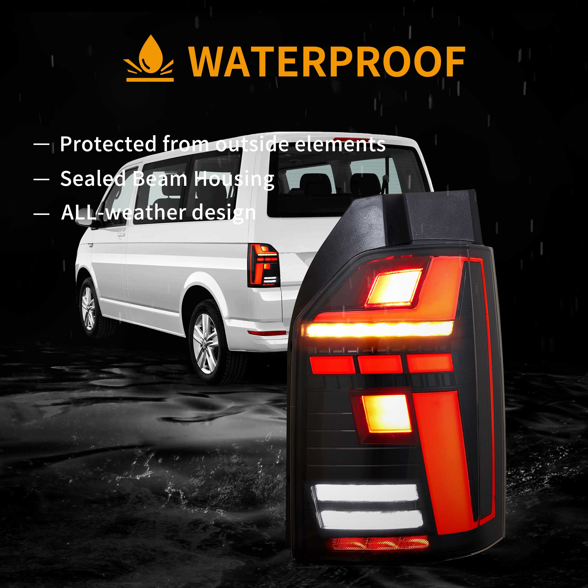 VW Transporter T6 T6.1 Multivan Caravelle 2015-2024 Vland LED Tail Lights [E-mark] - Image 10