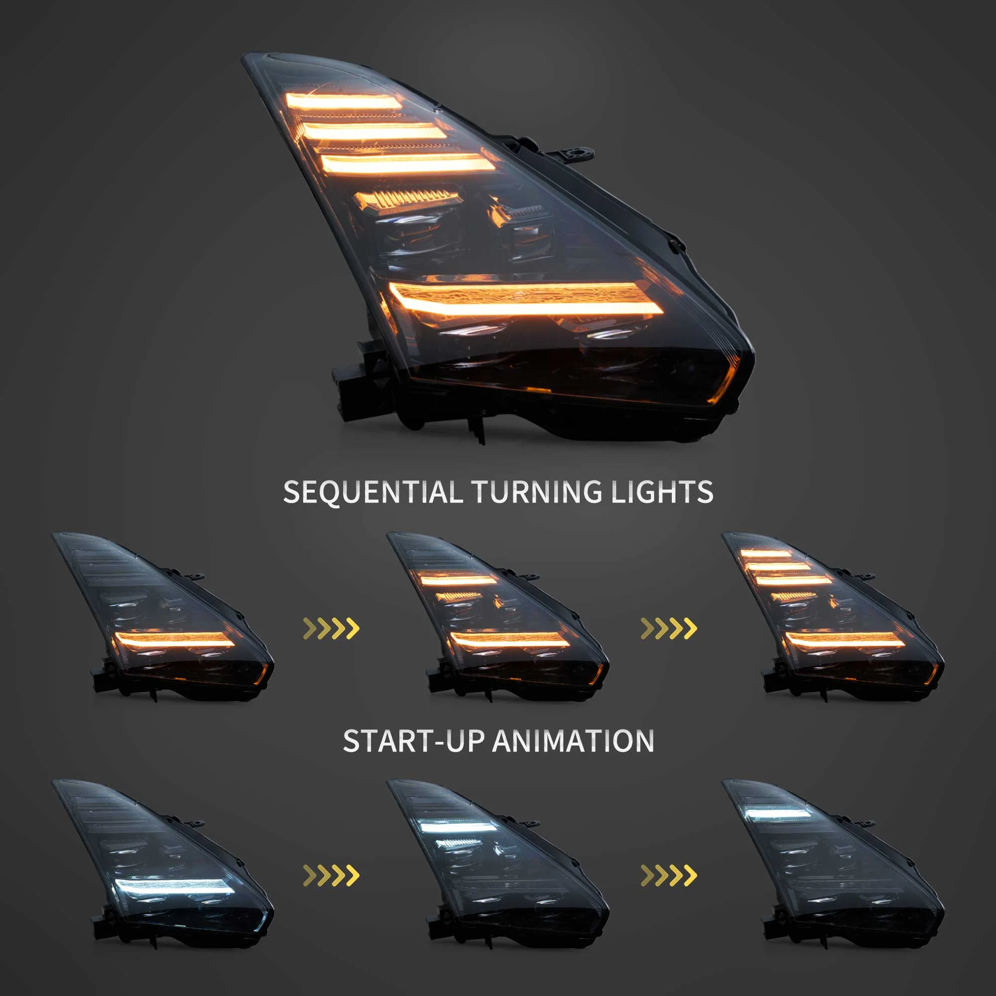 Vland 2008-2023 Nissan GT-R R35 LED Projector Headlights - Image 4