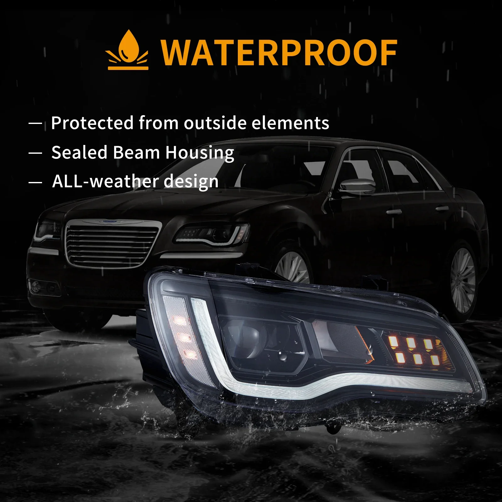 Vland 2011-2023 Chrysler 300/300c LED Headlights W/Start-up Animation - Image 10