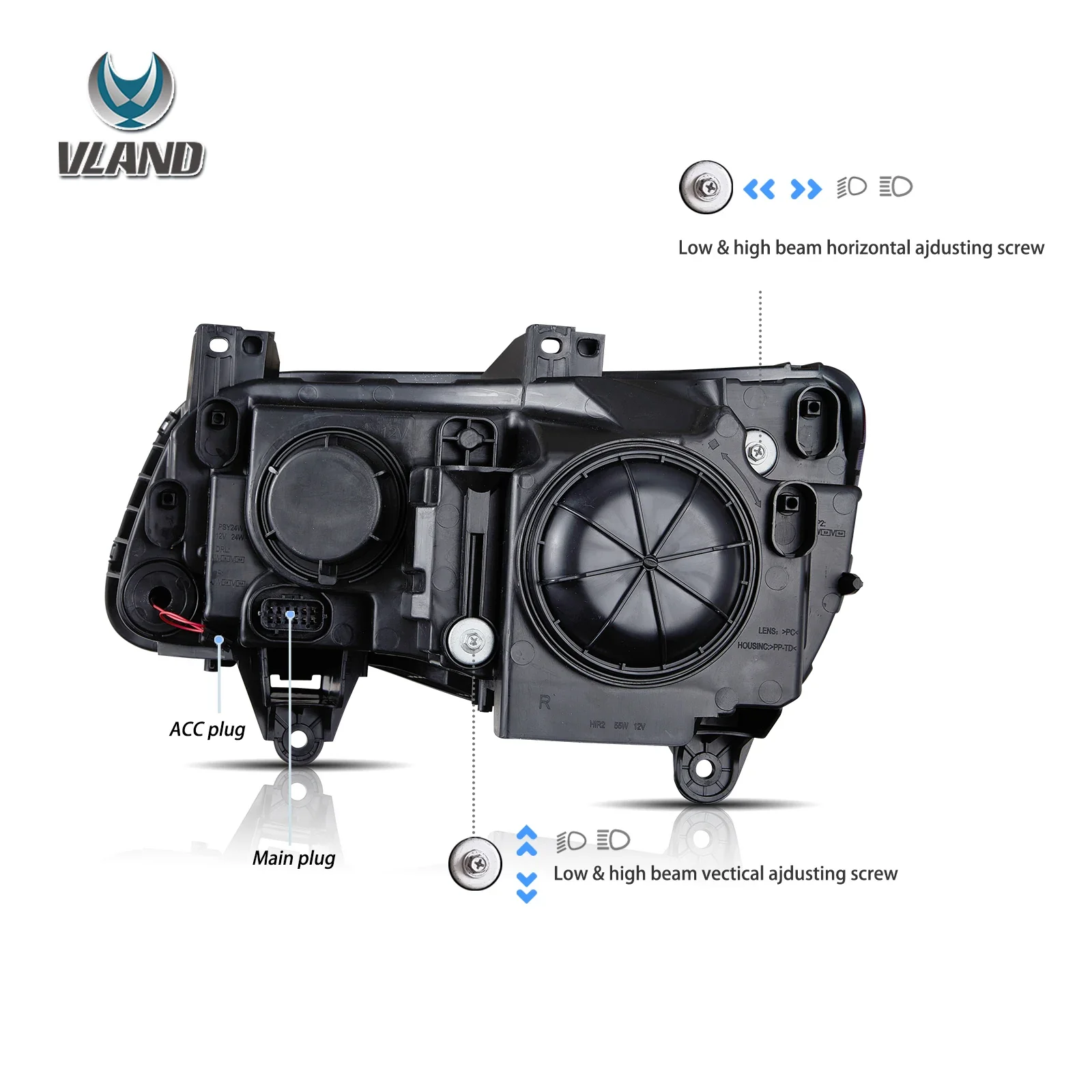 Vland 2011-2023 Chrysler 300/300c LED Headlights W/Start-up Animation - Image 8