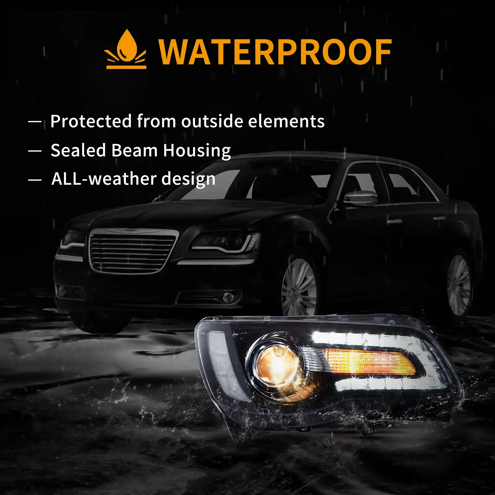 Vland 2011-2023 Chrysler 300/300C Headlights - Image 11