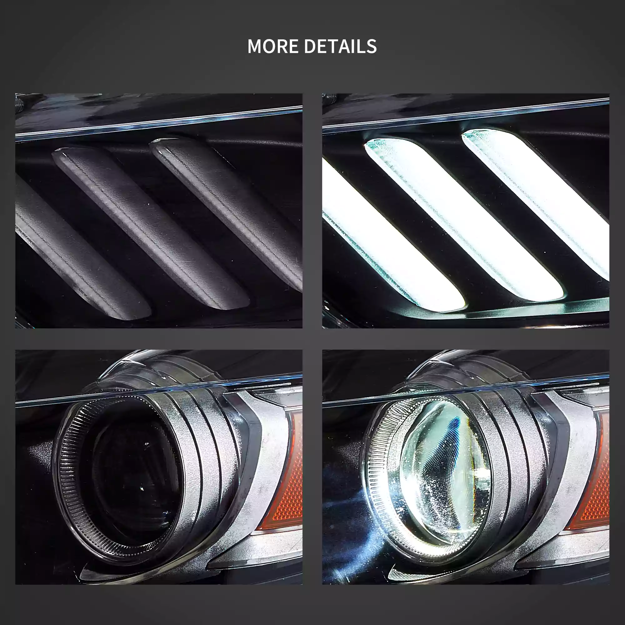 Vland 2015-2017 Ford Mustang Headlights - Image 6