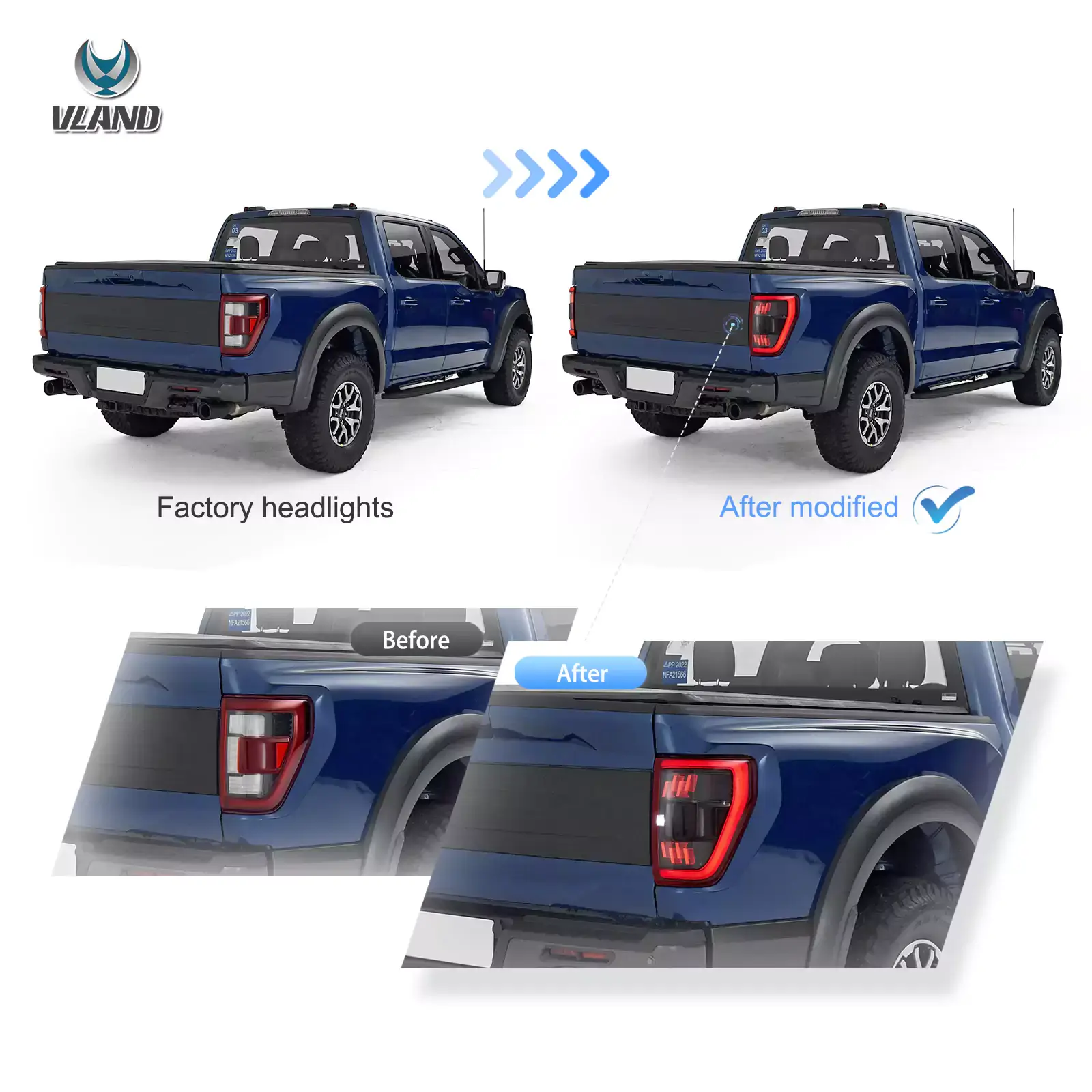 Vland 21-24 Ford F150 Tail Lights Full LED - Image 6