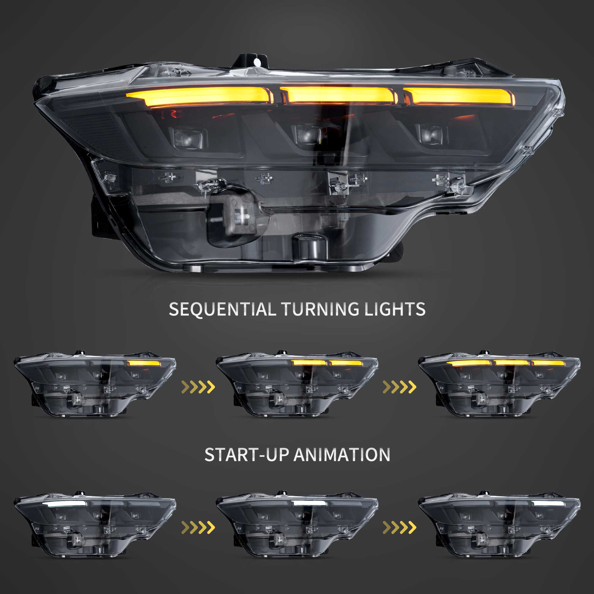 Vland 23-26 Ford Mustang S650 Headlights Full LED With Start-up Animation - Image 3