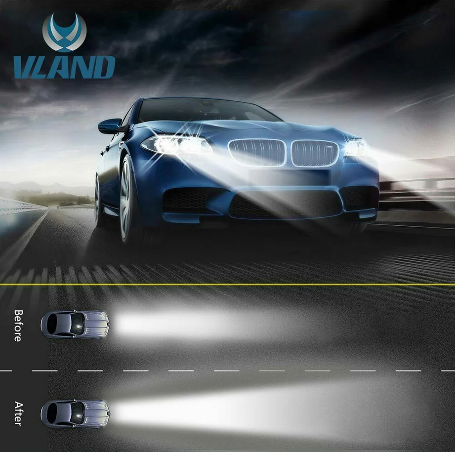 Vland 2PCs D2S/H7/9005 LED Headlight Bulbs 6000K Super Bright - Image 12