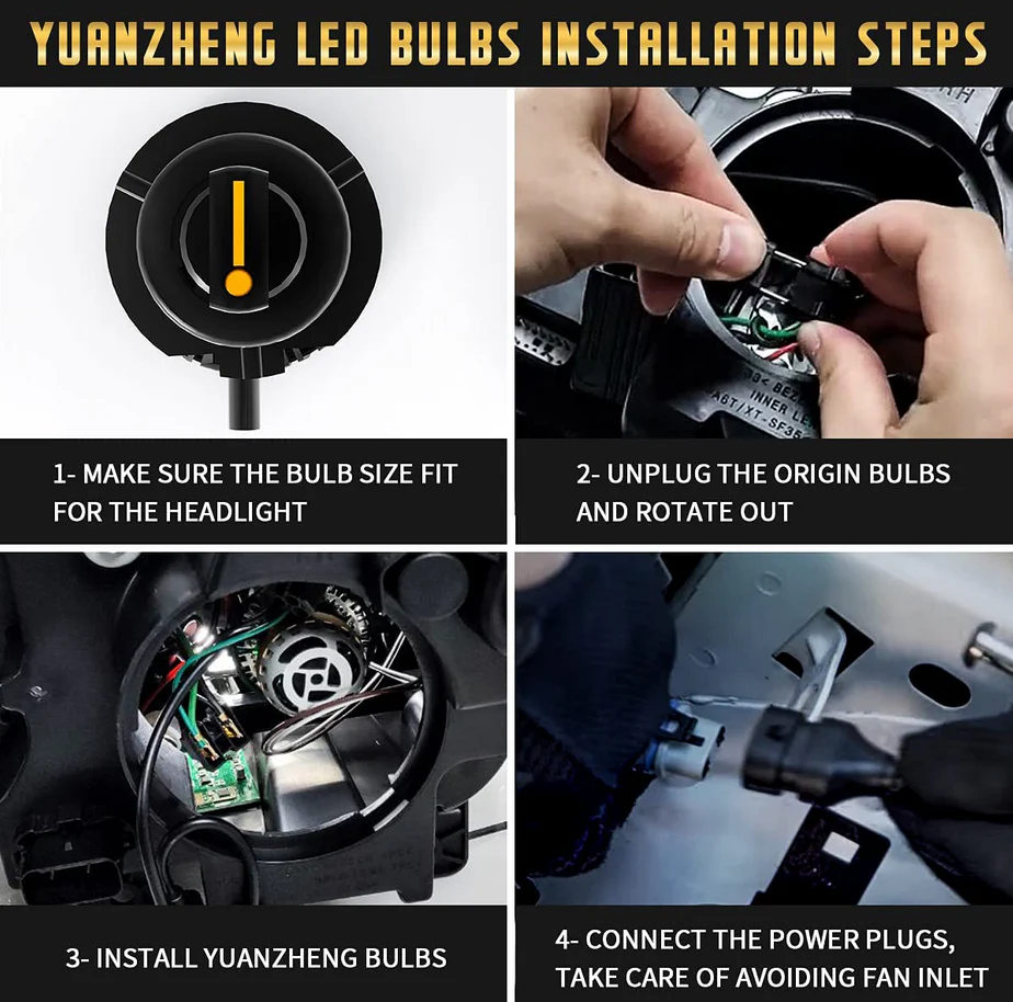 Vland 2PCs D2S/H7/9005 LED Headlight Bulbs 6000K Super Bright - Image 5