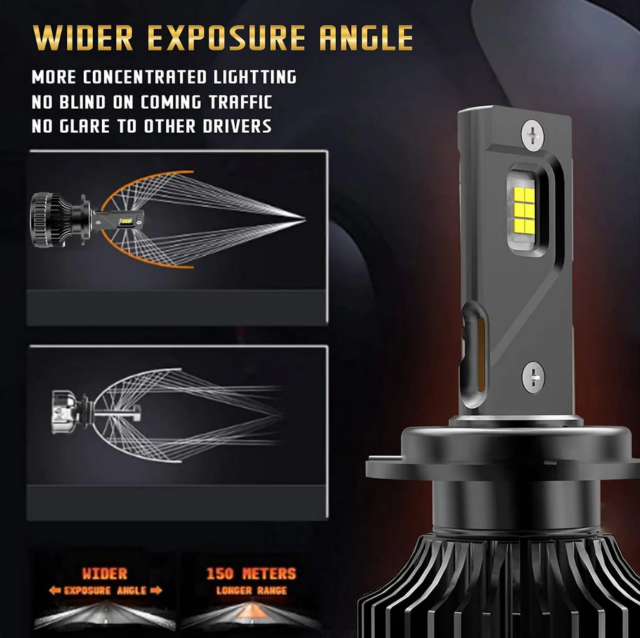 Vland 2PCs D2S/H7/9005 LED Headlight Bulbs 6000K Super Bright - Image 8