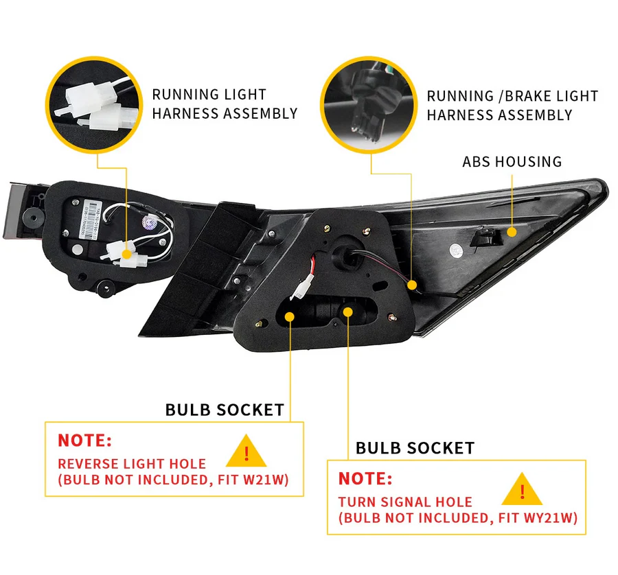 Vland Carlamp 4PCS LED Tail Lights For Honda Accord Inspire 8th Gen Sedan 2008-2012(Not For Coupe) - Image 5