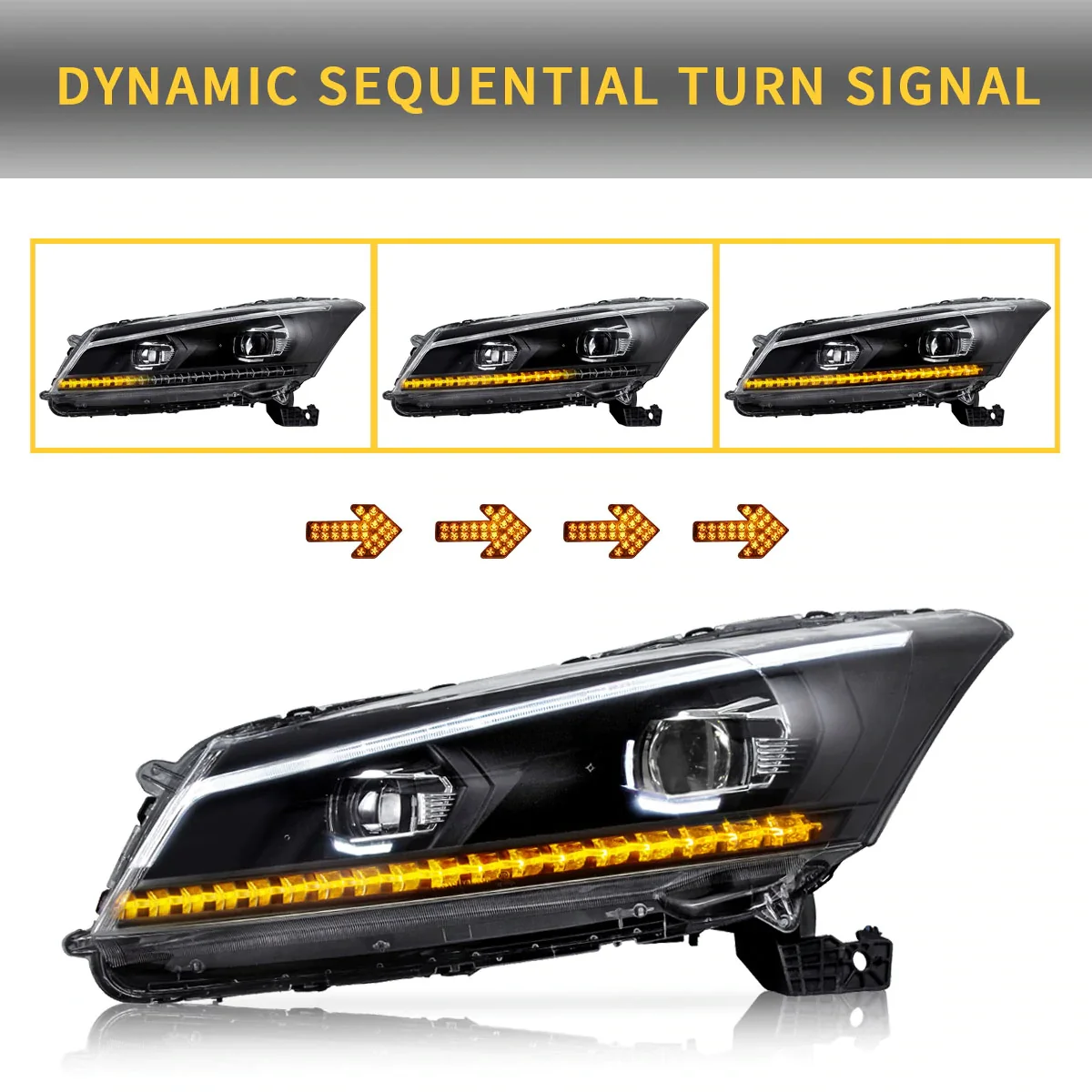Vland Carlamp Dual Beam Headlights For Honda Accord 2008-2012 - Image 5