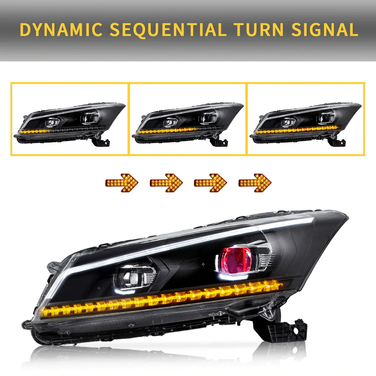 Vland Carlamp Dual Beam Headlights For Honda Accord 2008-2012 - Image 6