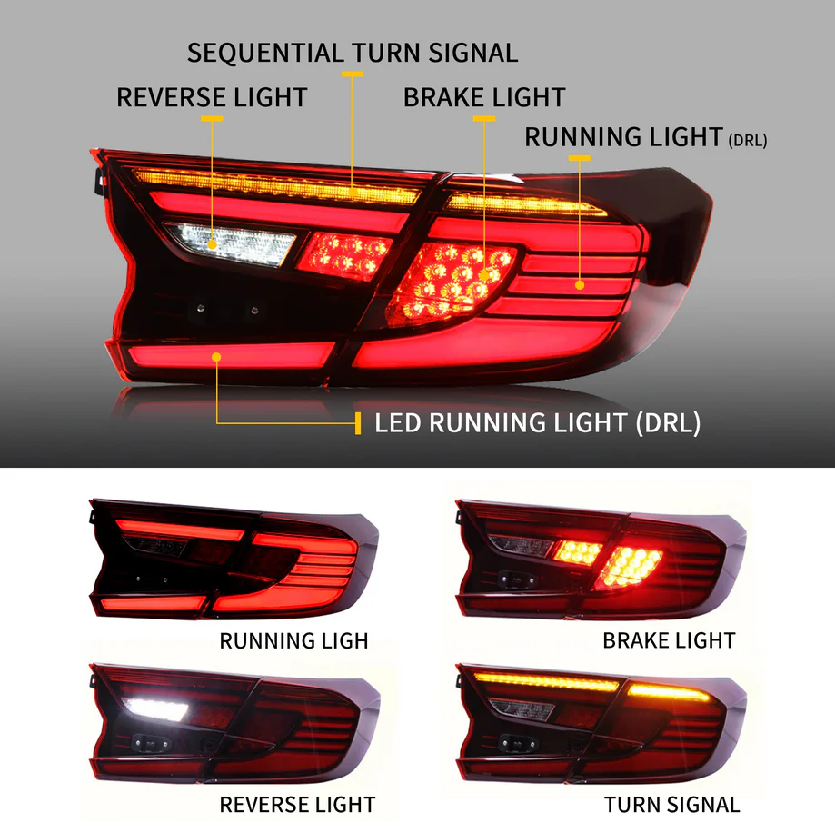 VLAND Full LED Tail Lights For Honda Accord 10th Gen 2018-2022 - Image 3