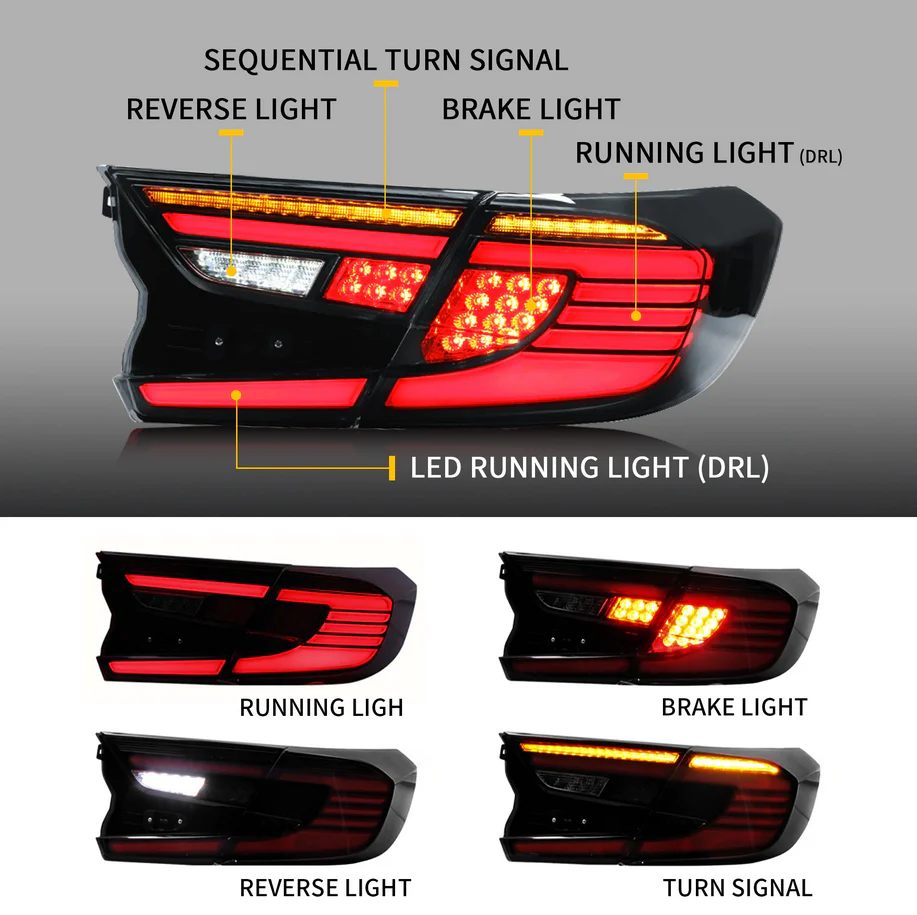 VLAND Full LED Tail Lights For Honda Accord 10th Gen 2018-2022 - Image 5