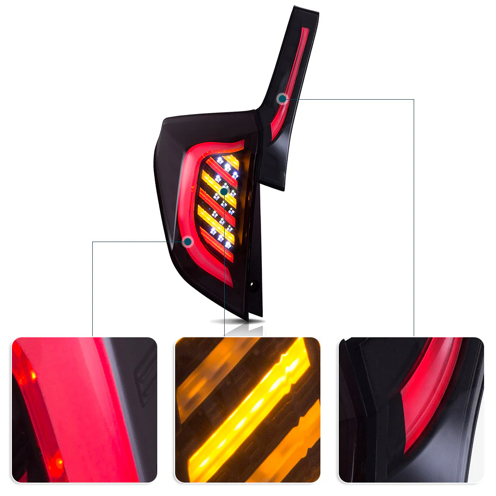 VLAND Full LED Tail Lights for Honda Fit / Jazz (GK5) 2014-2020 (Plug and Play. No Need Bulbs) - Image 8