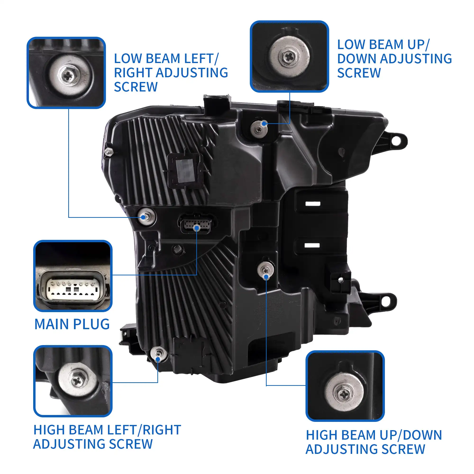 18-20 Ford F150 13th Gen Facelifted Vland (Ⅱ) LED Dual Beam Projector HeadLights Black - Image 3