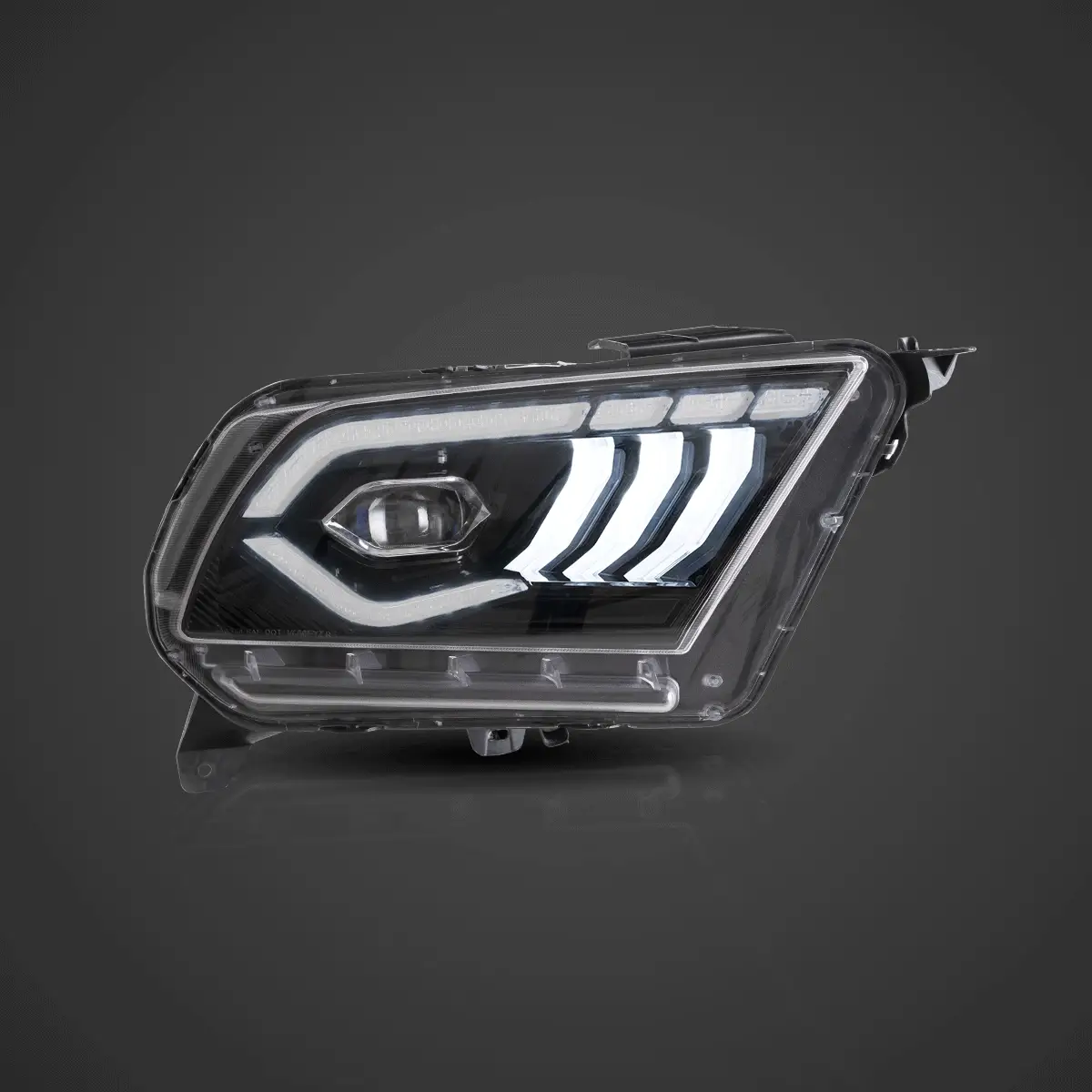 10-14 Ford Mustang 5th Gen Facelifted Vland LED Dual Beam Projector HeadLights Black - Image 2