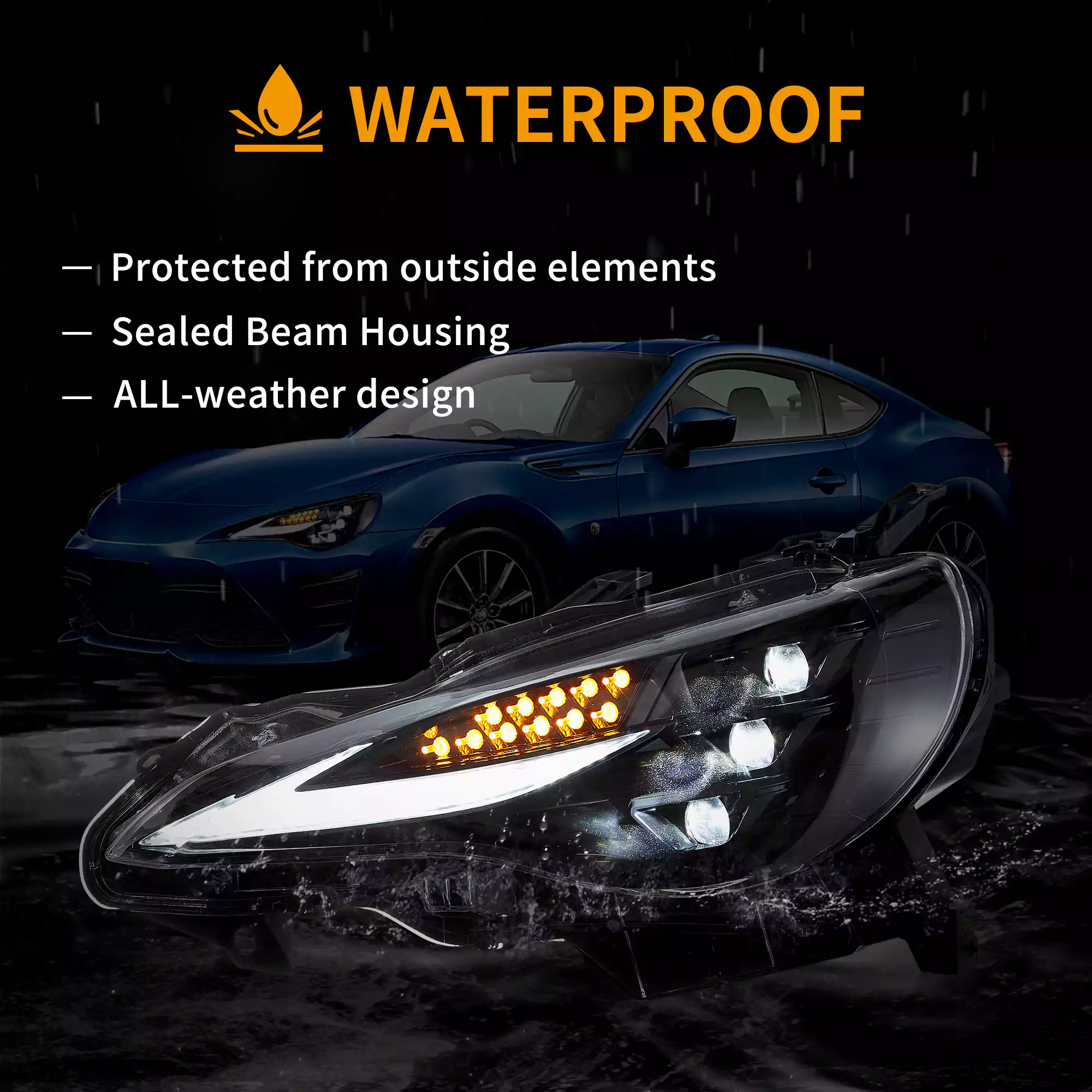 Vland Headlights For 12–21 Toyota 86/GT86, Subaru Brz, Scion Frs W/Triple LED Projector - Image 10