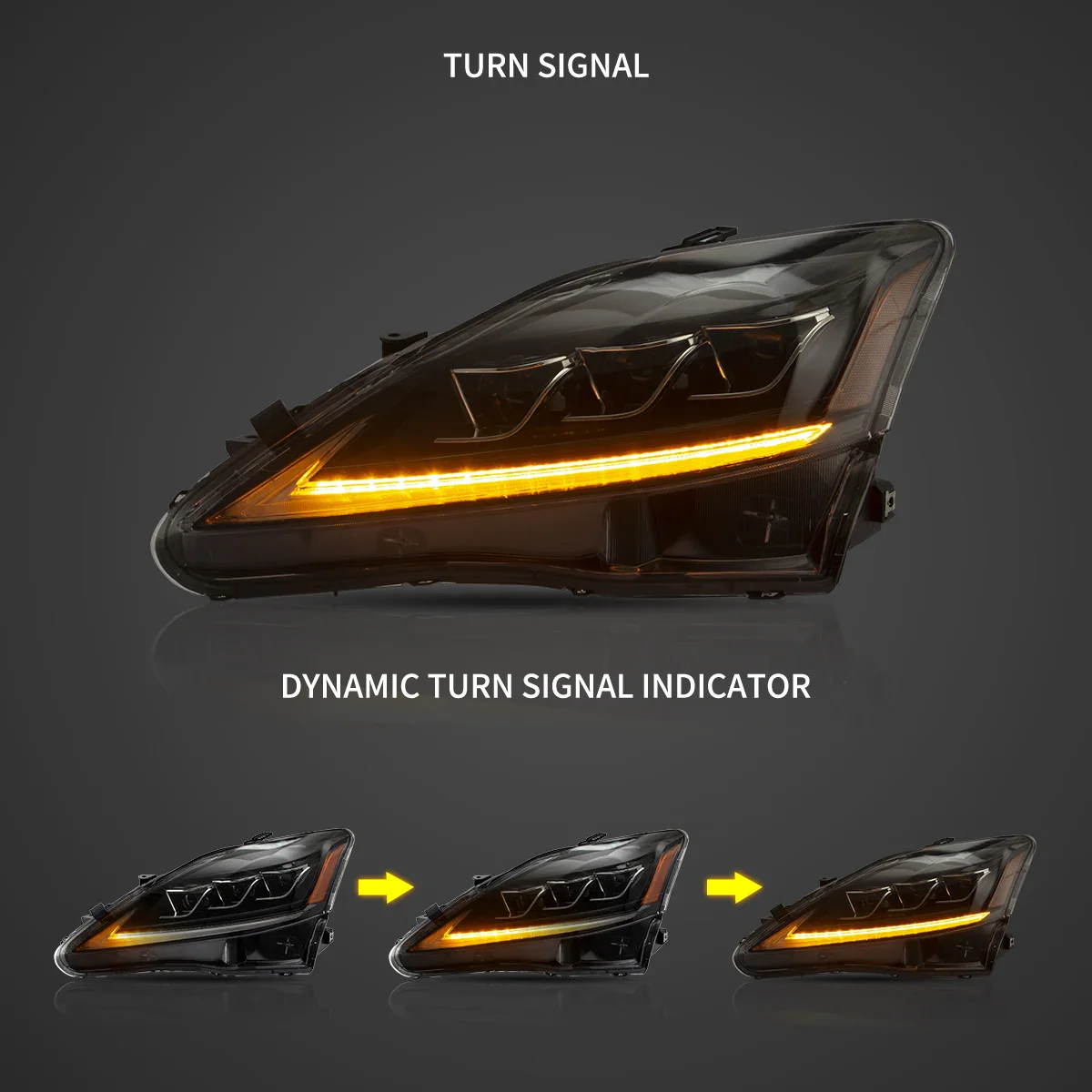 06-12 Lexus IS250/IS250C/IS350/IS220d & 08-14 ISF(XE20) Vland Matrix Projector Headlights E-mark - Image 9