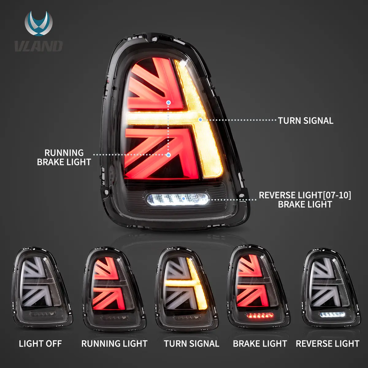 Vland Headlights+Tail Lights For 2007-2013 Mini Cooper R56 R57 R58 R59 [E-mark] - Image 16
