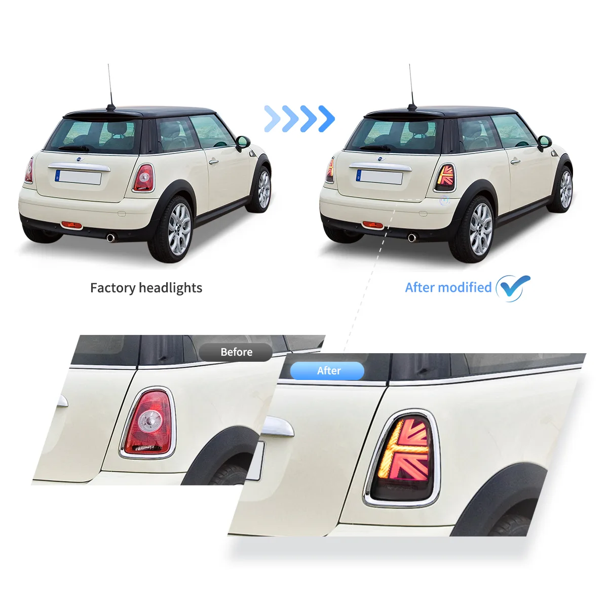 Vland Headlights+Tail Lights For 2007-2013 Mini Cooper R56 R57 R58 R59 [E-mark] - Image 17