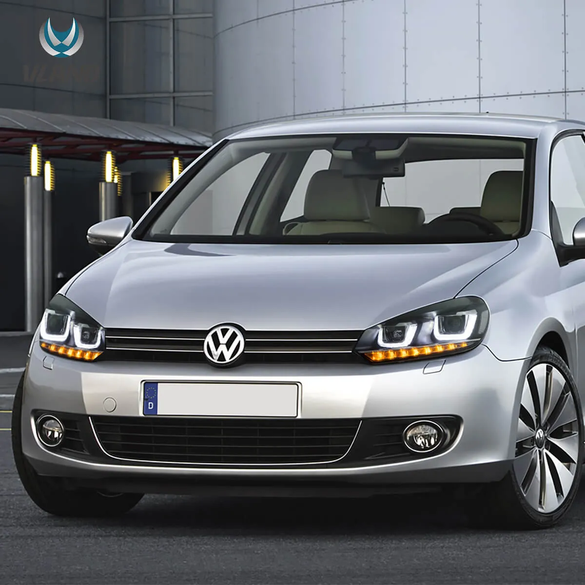 08-14 VW Golf Mk6 Vland Dual Beam Projector Aftermarket Headlights With Demon Eyes E-mark - Image 7