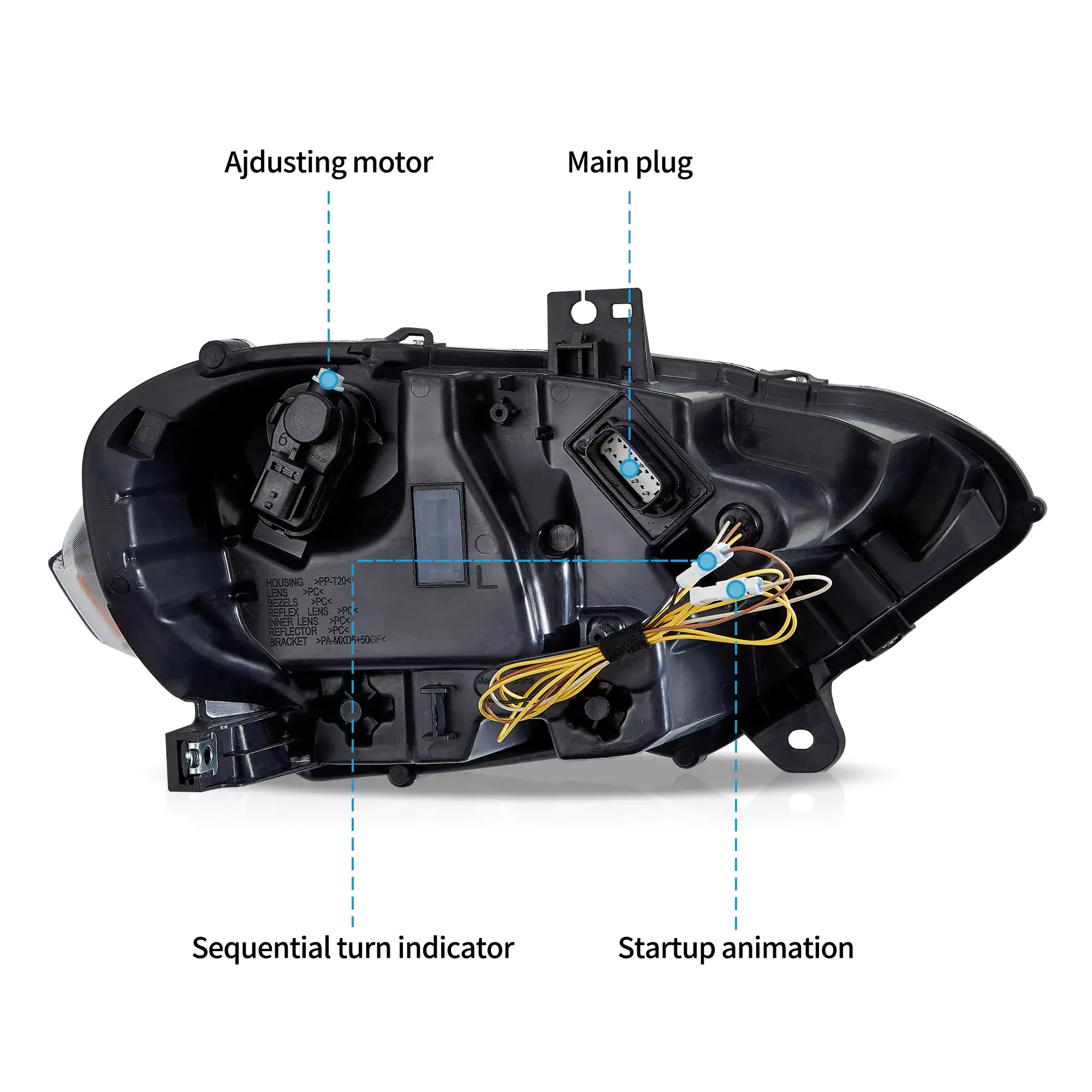 VLAND LED Headlights For Ford Mustang 2018-2023 With Startup Animation L+R - Image 8